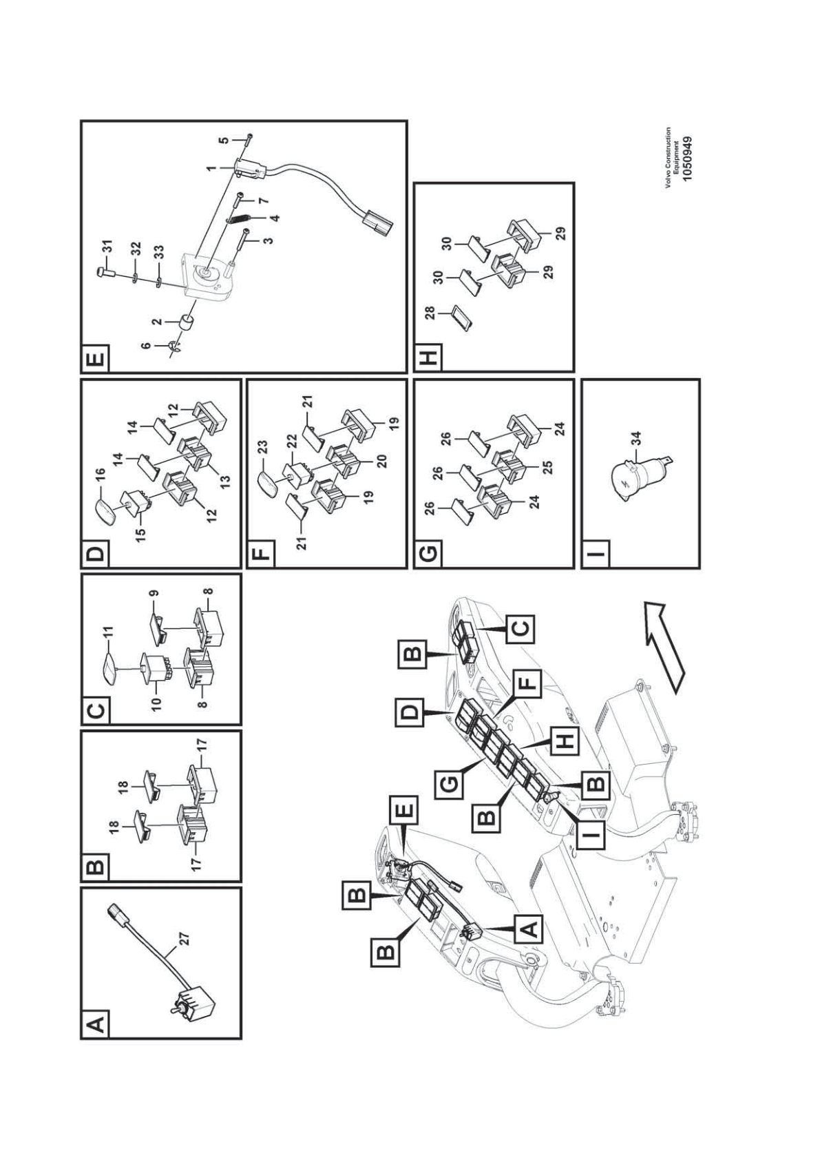 Switch VOE 14561415 for Volvo EC210D Excavator