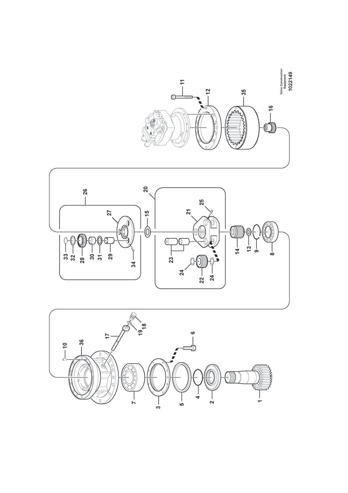 Needle Bearing VOE 14550879 for Volvo EC210D Excavator