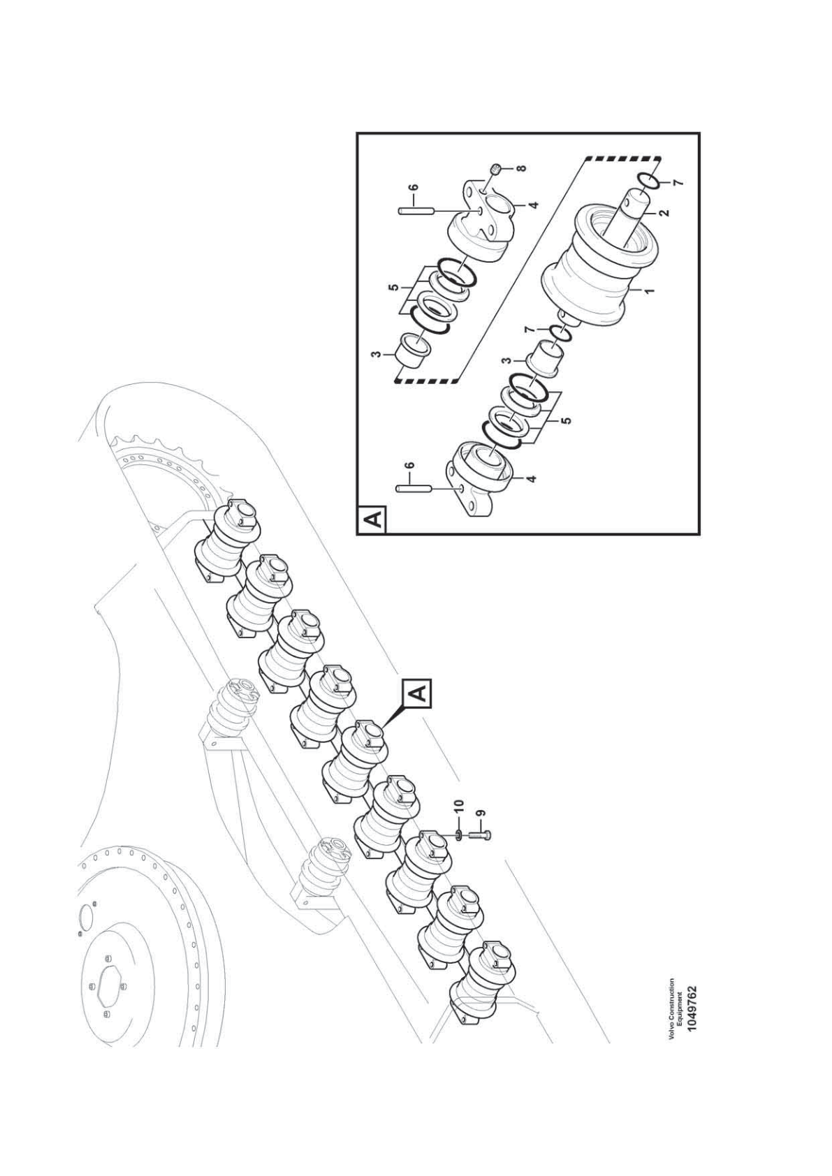 Roller VOE 14653290 for Volvo EC210D Excavator