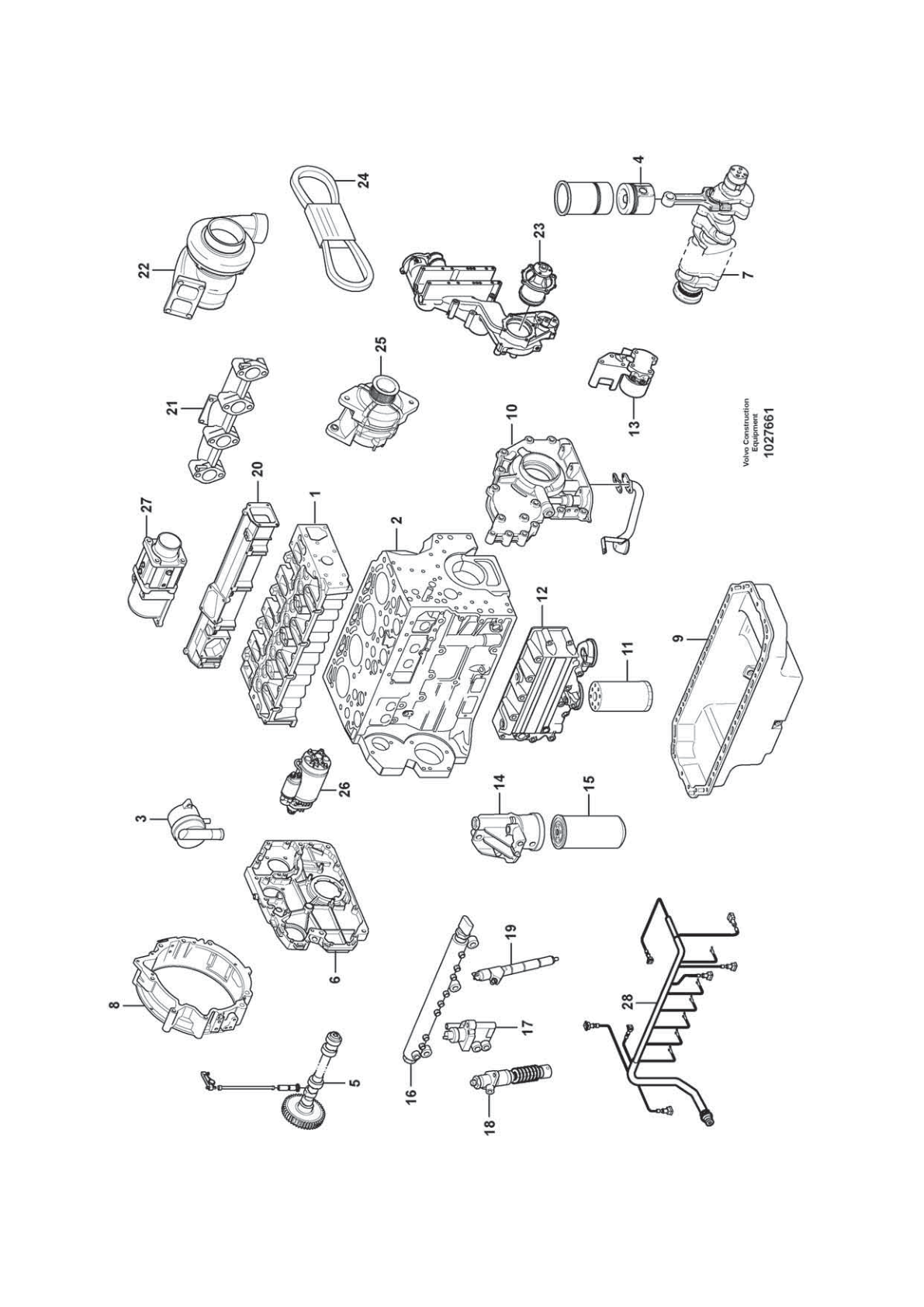 Engine VOE 14386000 for Volvo EC210D Excavator