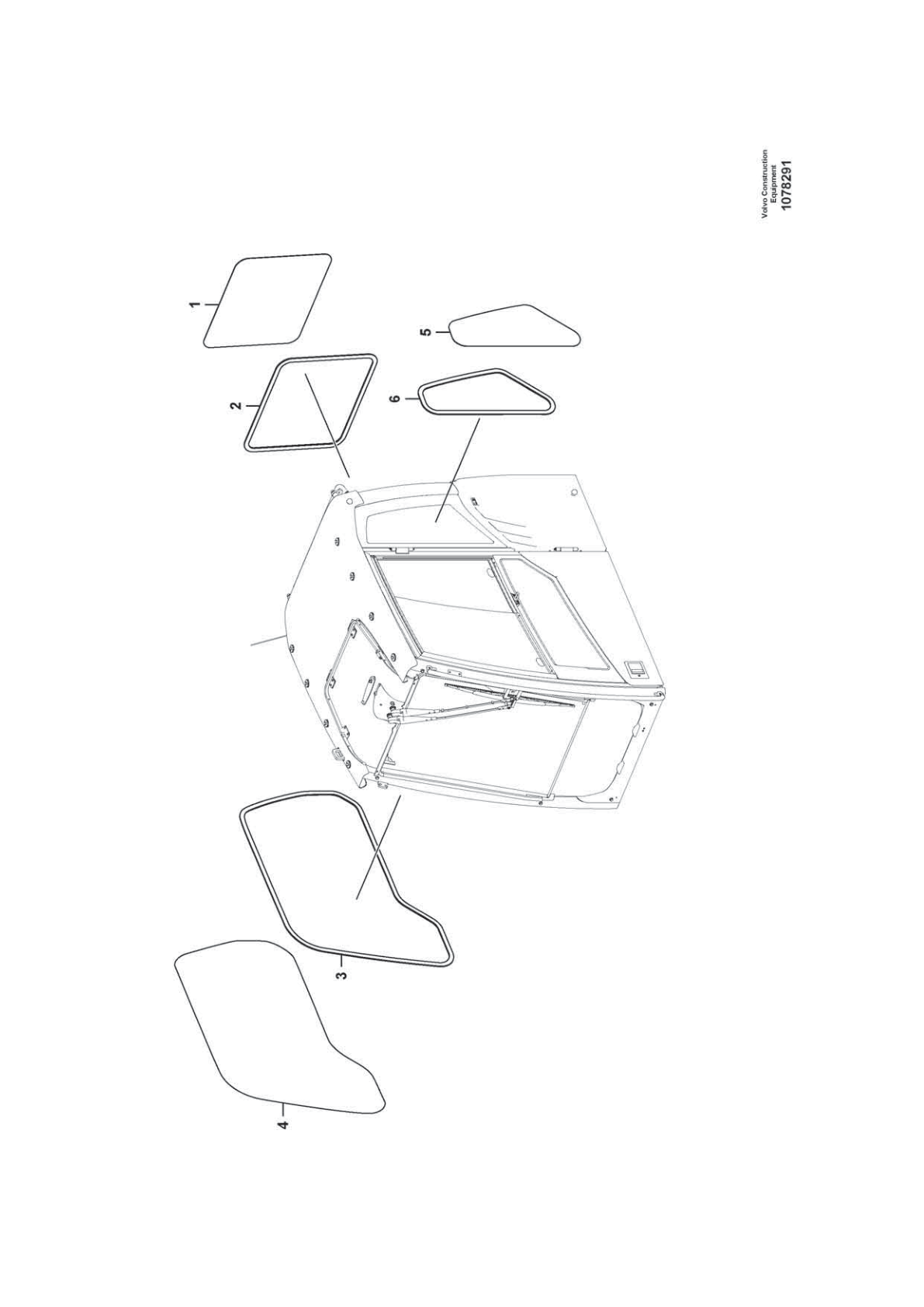 Glass VOE 14684602 for Volvo EC210D Excavator