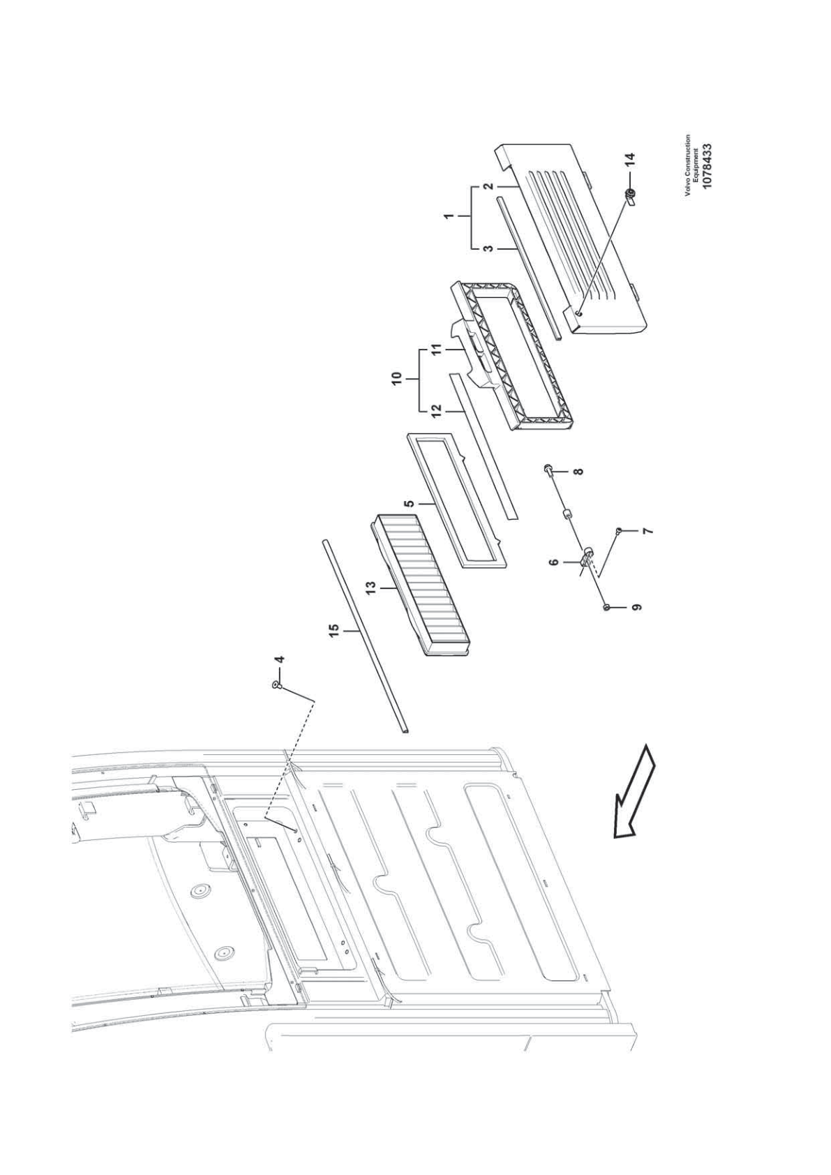 Filter Cover VOE 14686312 for Volvo EC210D Excavator