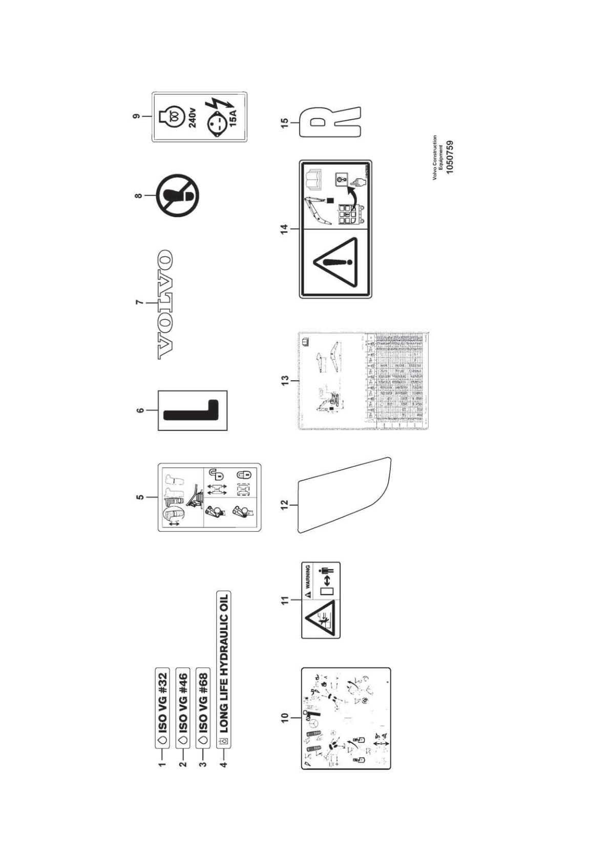 Decal VOE 14558362 for Volvo EC210D Excavator