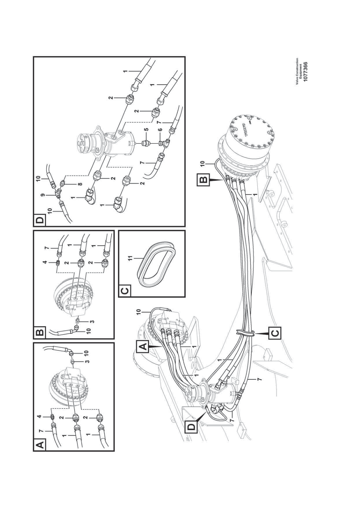 Hose Assembly VOE 937180 for Volvo EC210D Excavator