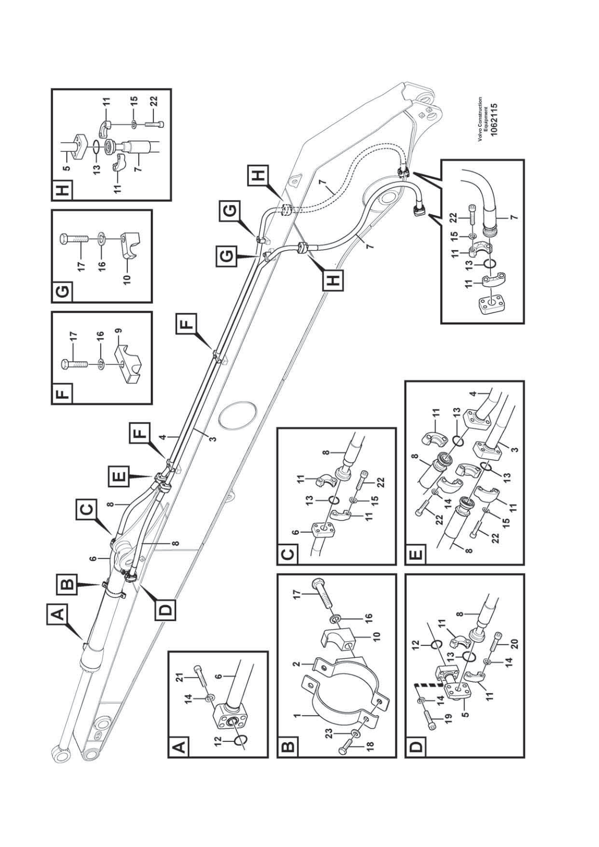 Clamp VOE 14507922 for Volvo EC210D Excavator