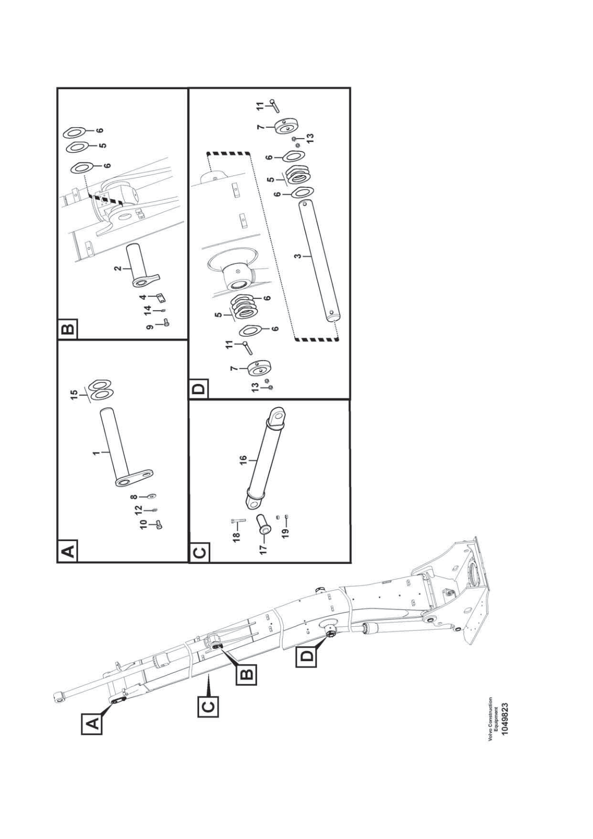 Pin VOE 14546812 for Volvo EC210D Excavator