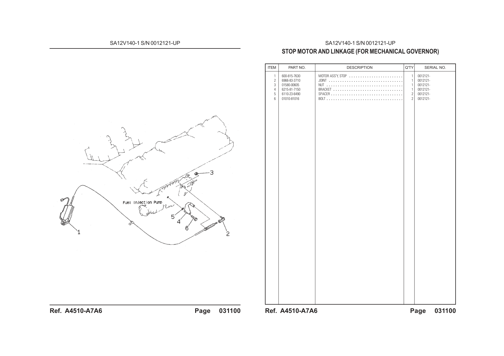 OEM exploded diagram and parts table — Joint
