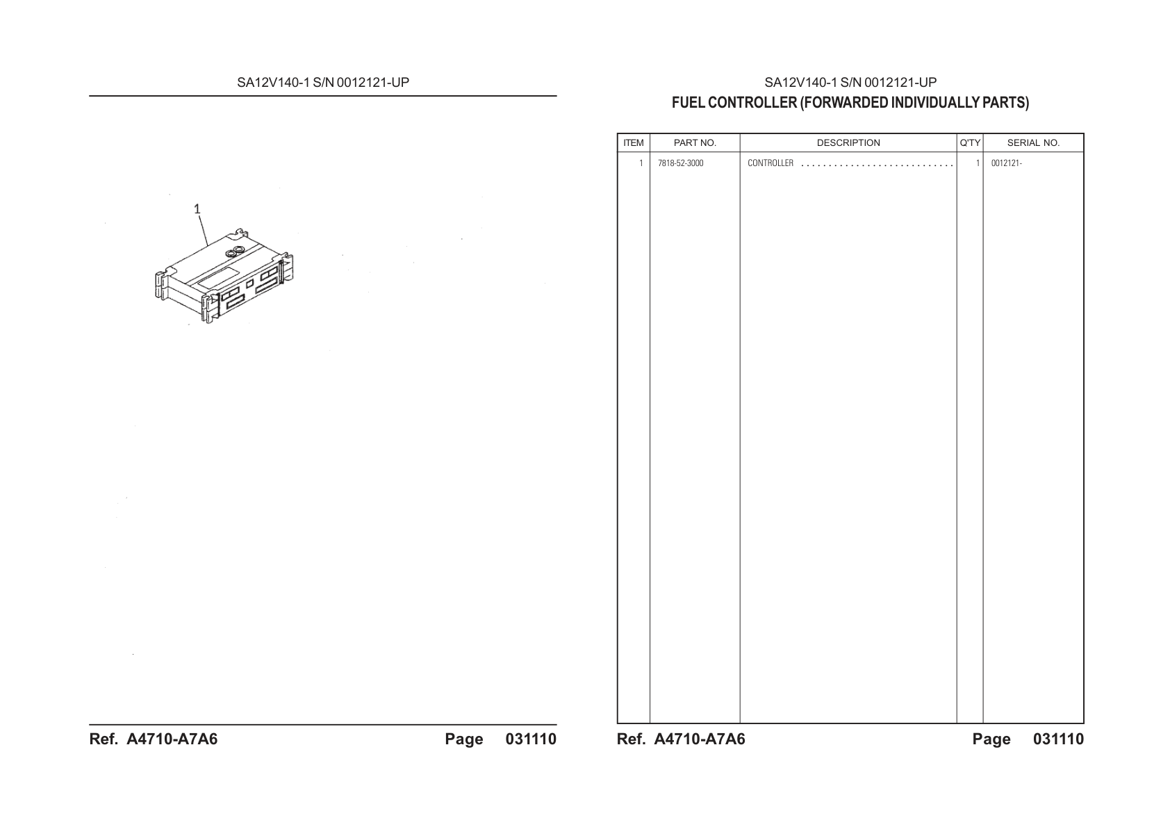 OEM exploded diagram and parts table — Controller