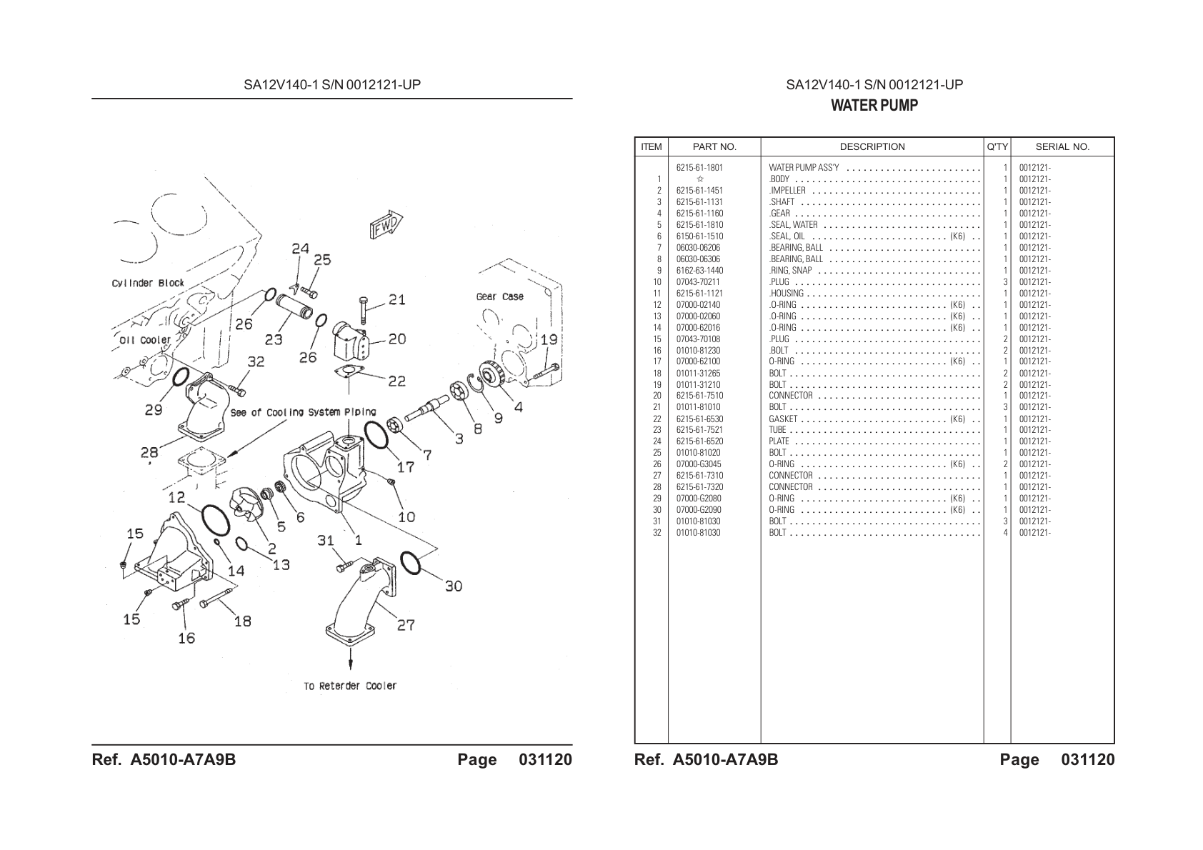 OEM exploded diagram and parts table — Bolt