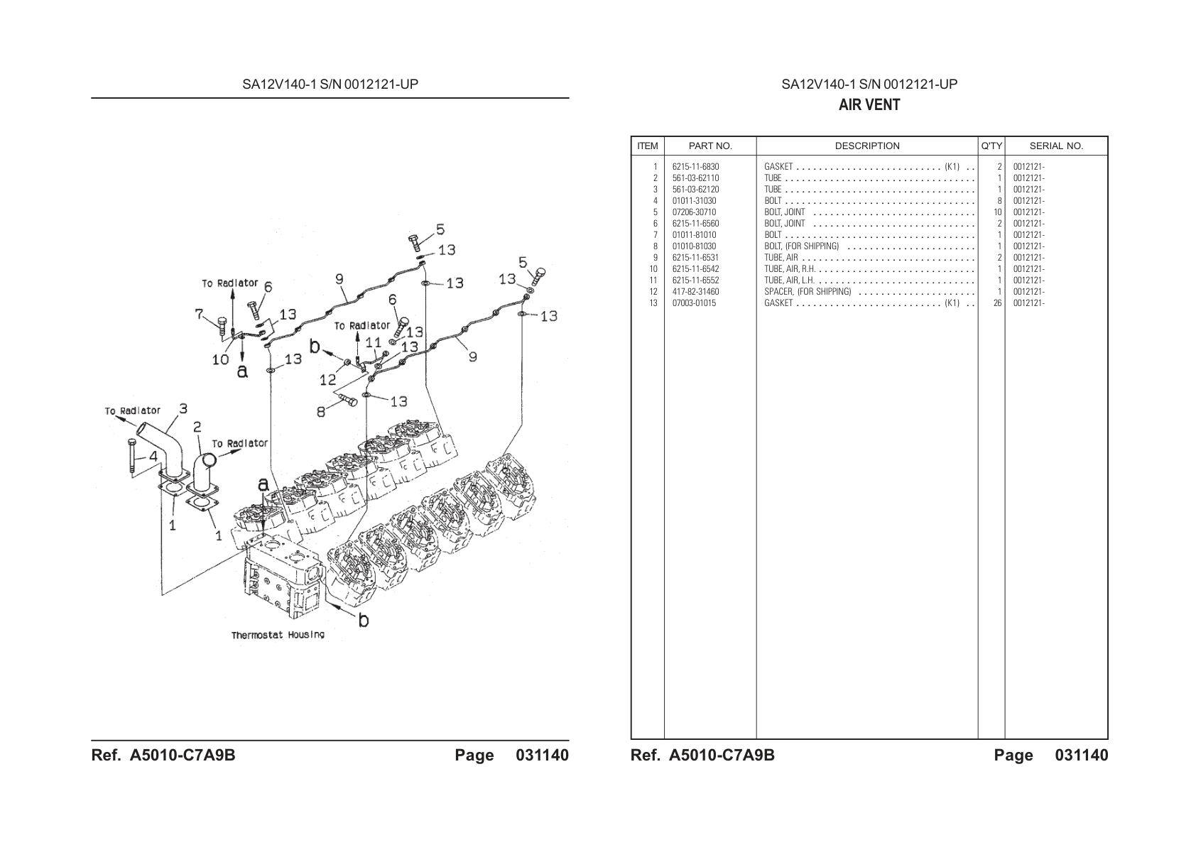 OEM exploded diagram and parts table — Joint Bolt
