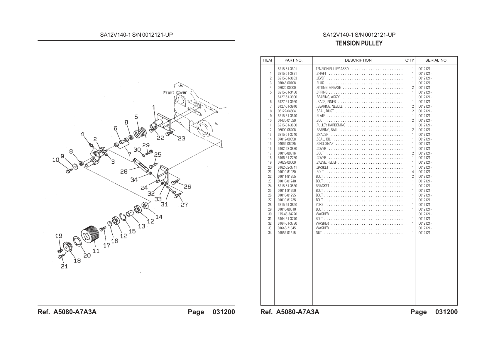 OEM exploded diagram and parts table — Bolt