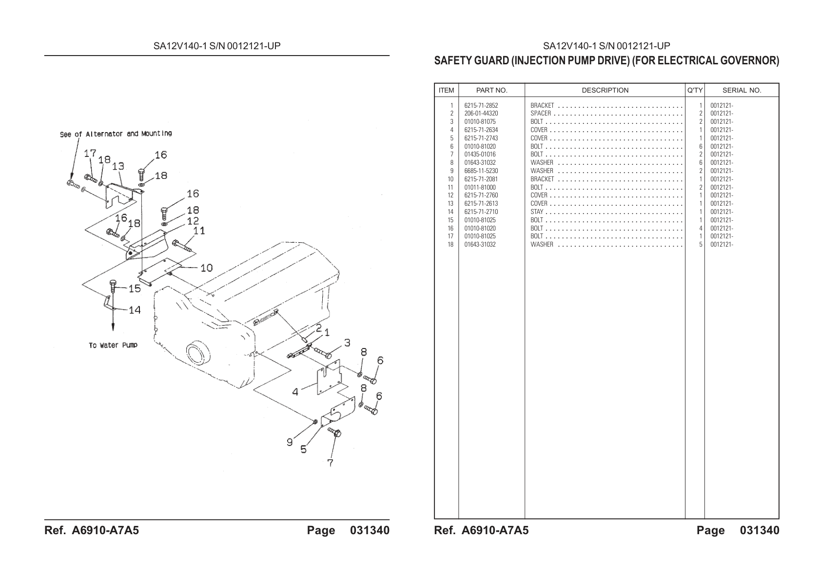 OEM exploded diagram and parts table — Cover
