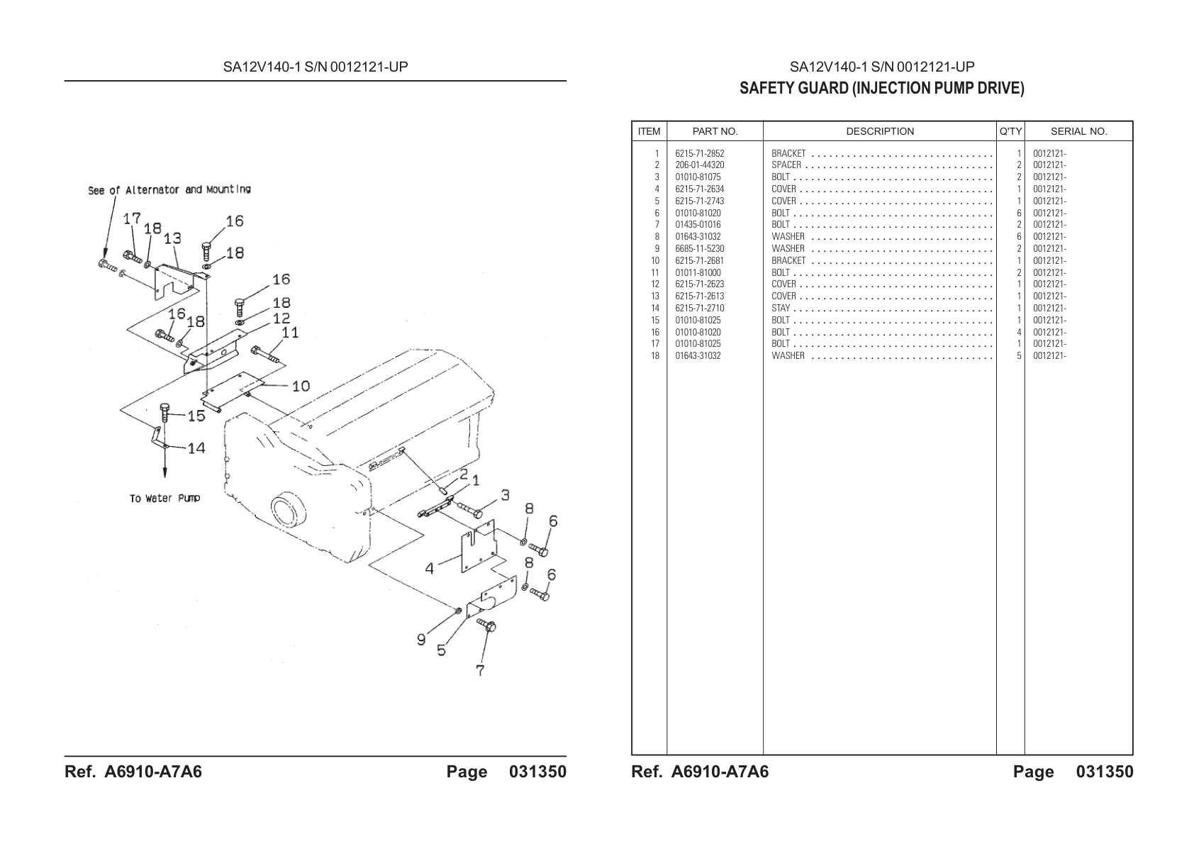 OEM exploded diagram and parts table — Bracket