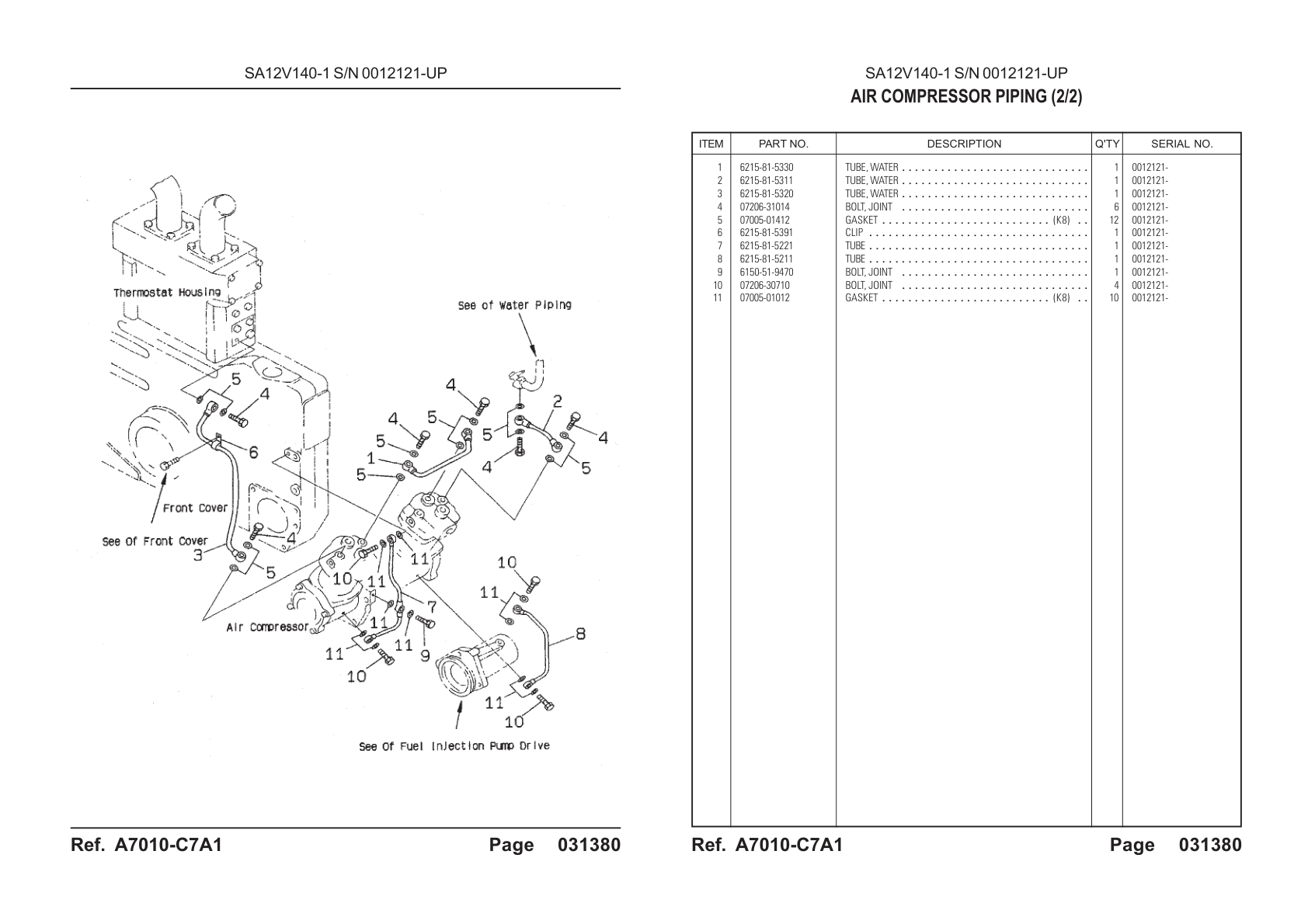 OEM exploded diagram and parts table — Joint Bolt