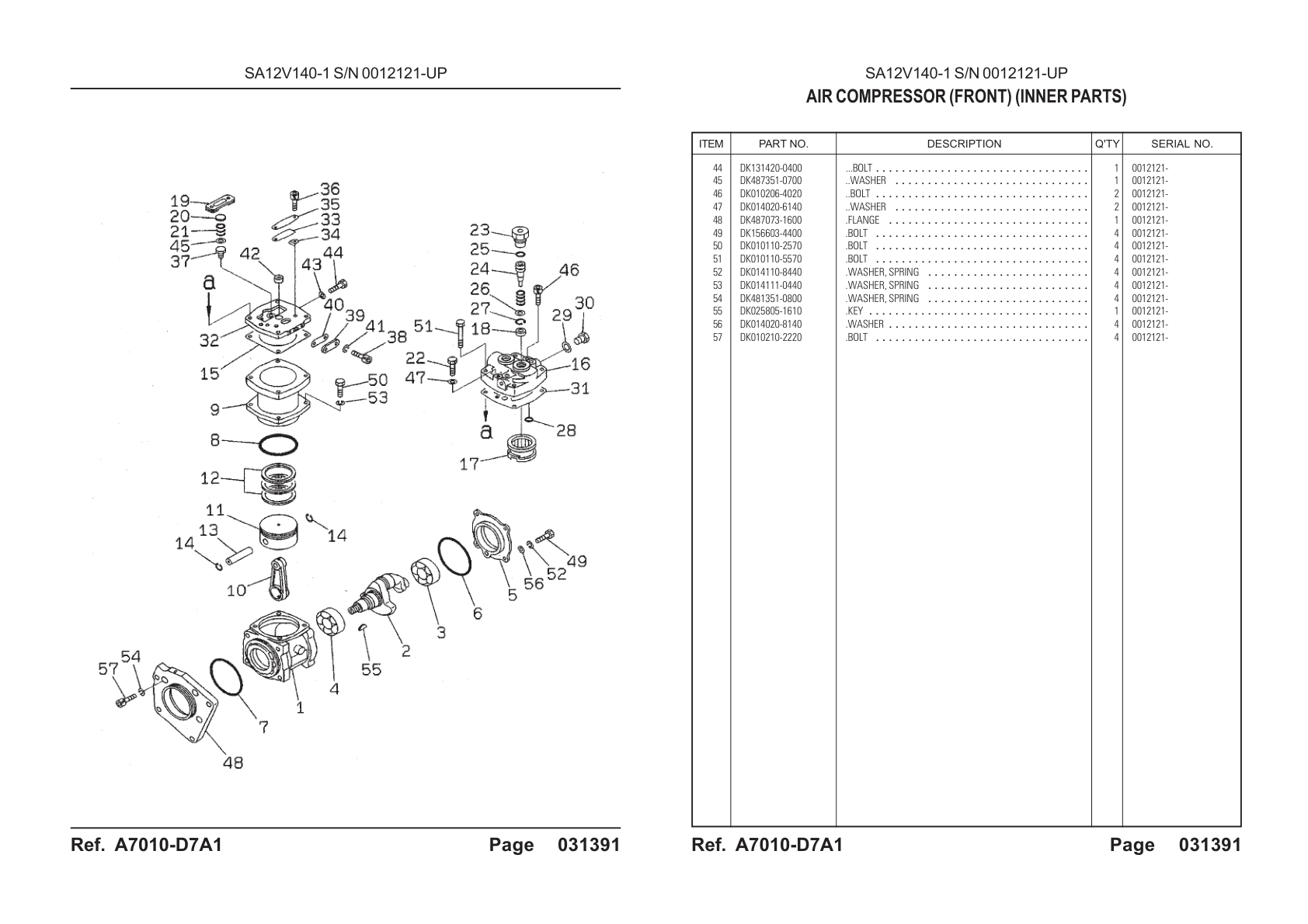 OEM exploded diagram and parts table — Spring Washer
