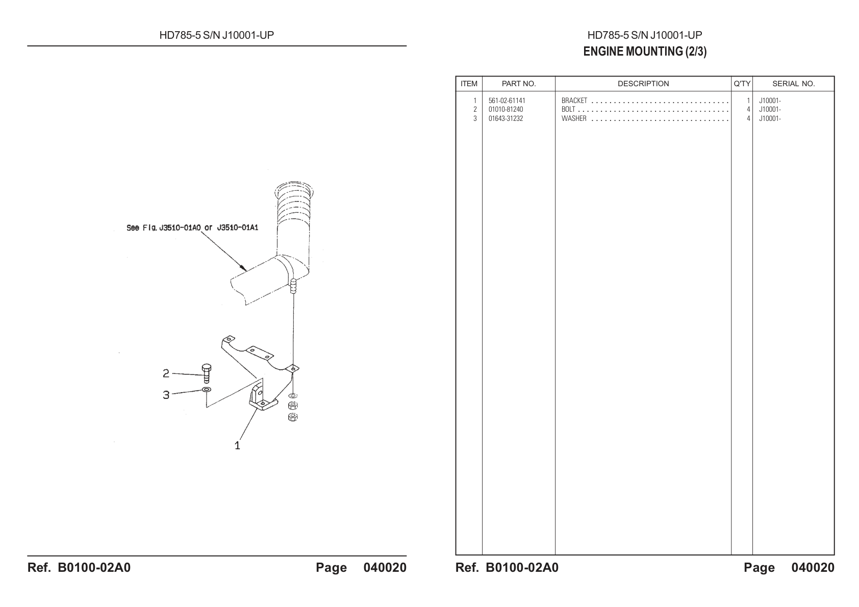 Bracket 561-02-61141 for Komatsu HD785-5 Rigid Dump Truck