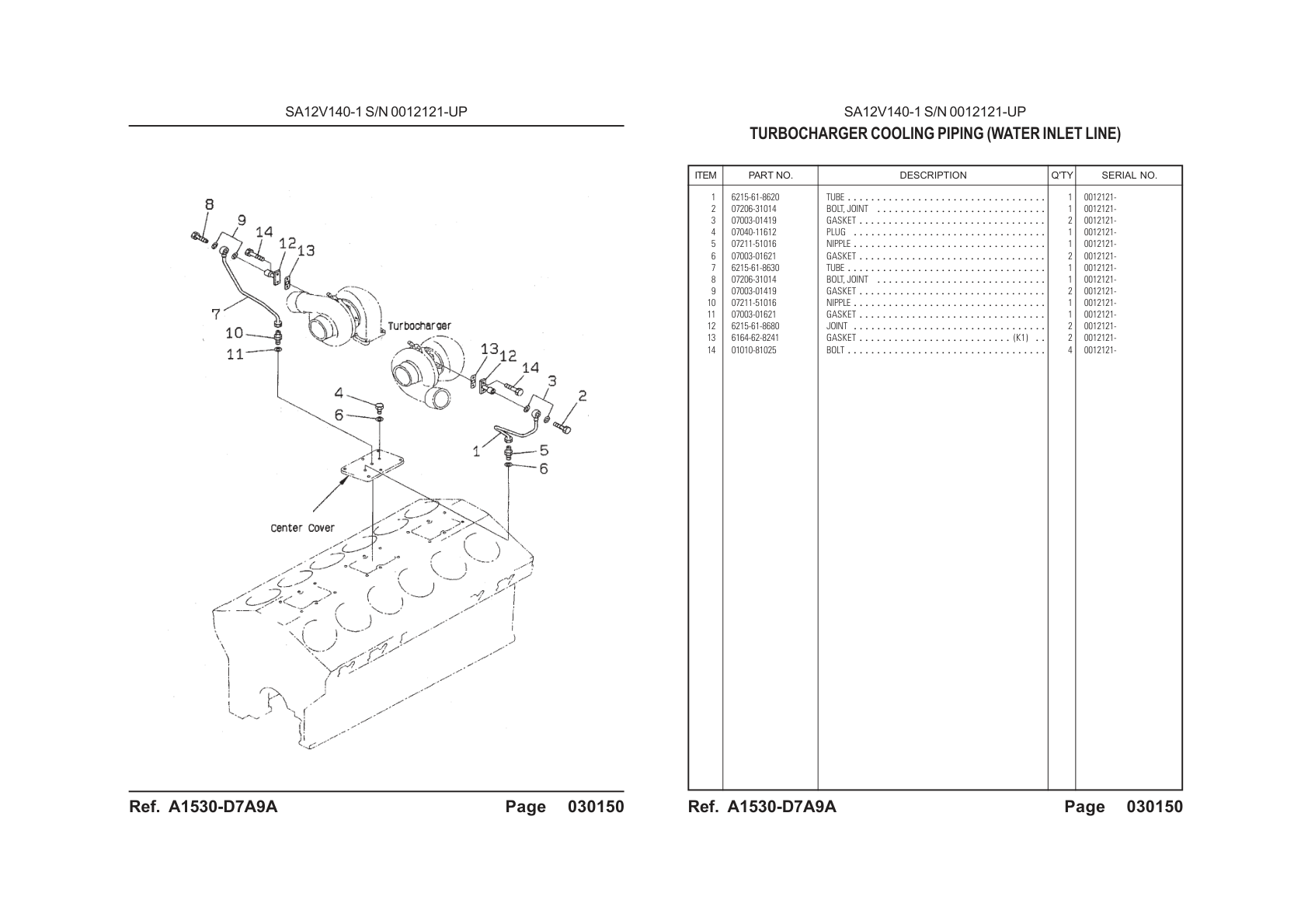OEM exploded diagram and parts table — Gasket