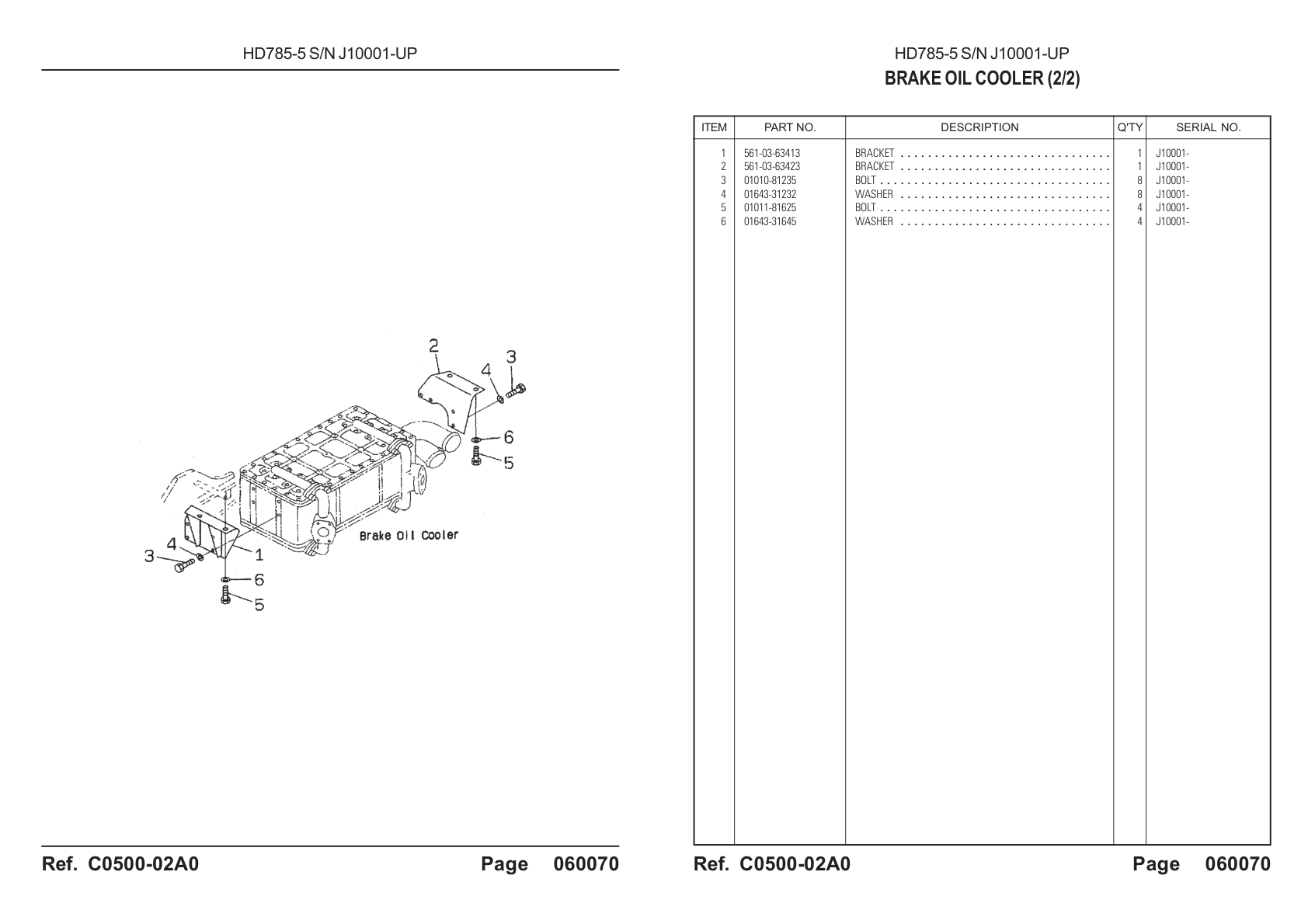 Bracket 561-03-63423 for Komatsu HD785-5 Rigid Dump Truck
