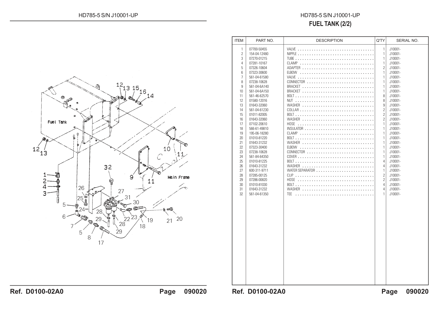 Valve 07700-50455 for Komatsu HD785-5 Rigid Dump Truck