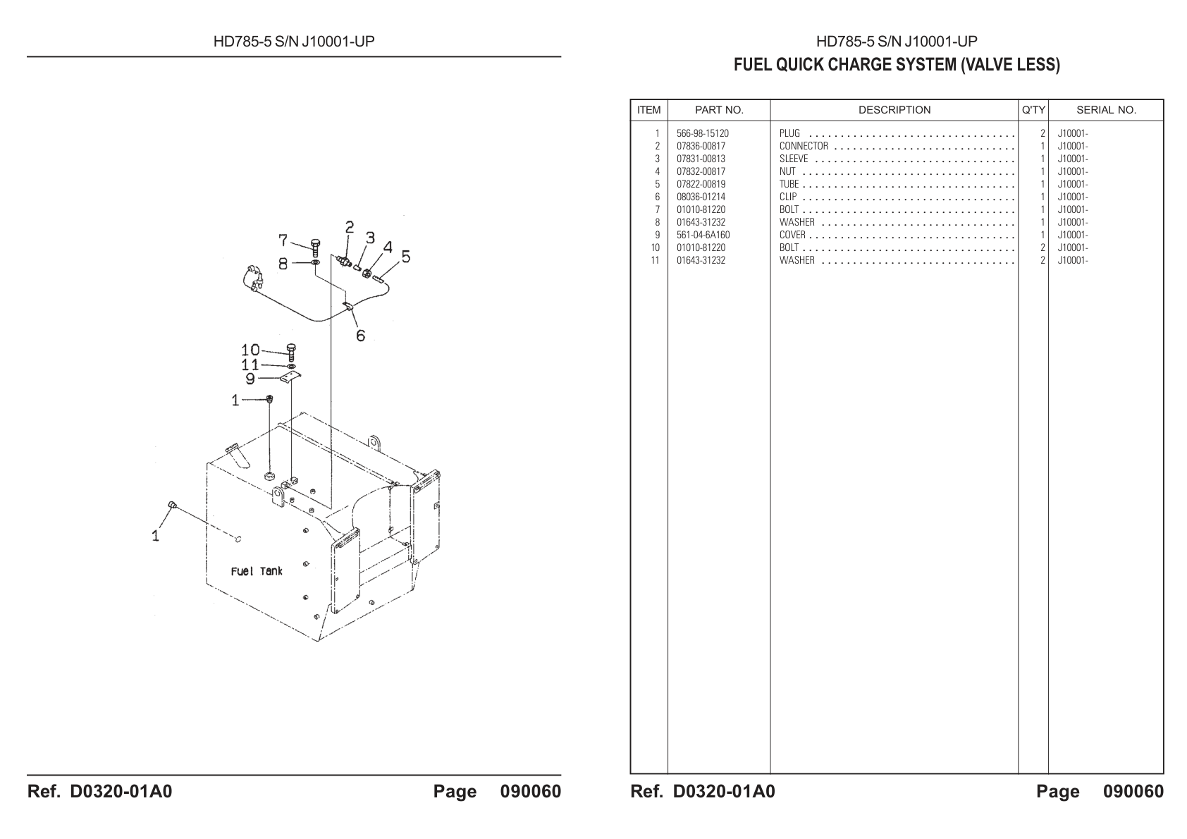 OEM exploded diagram and parts table — Plug