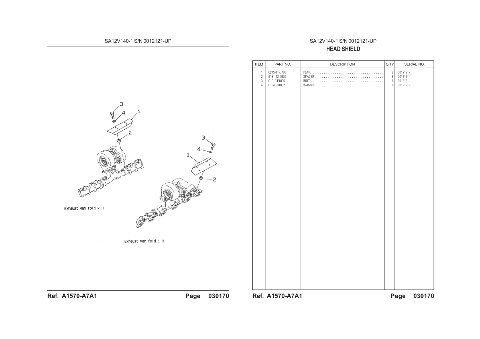 OEM exploded diagram and parts table — Bolt