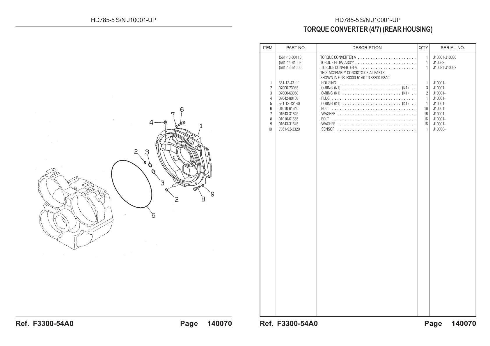 OEM exploded diagram and parts table — Bolt
