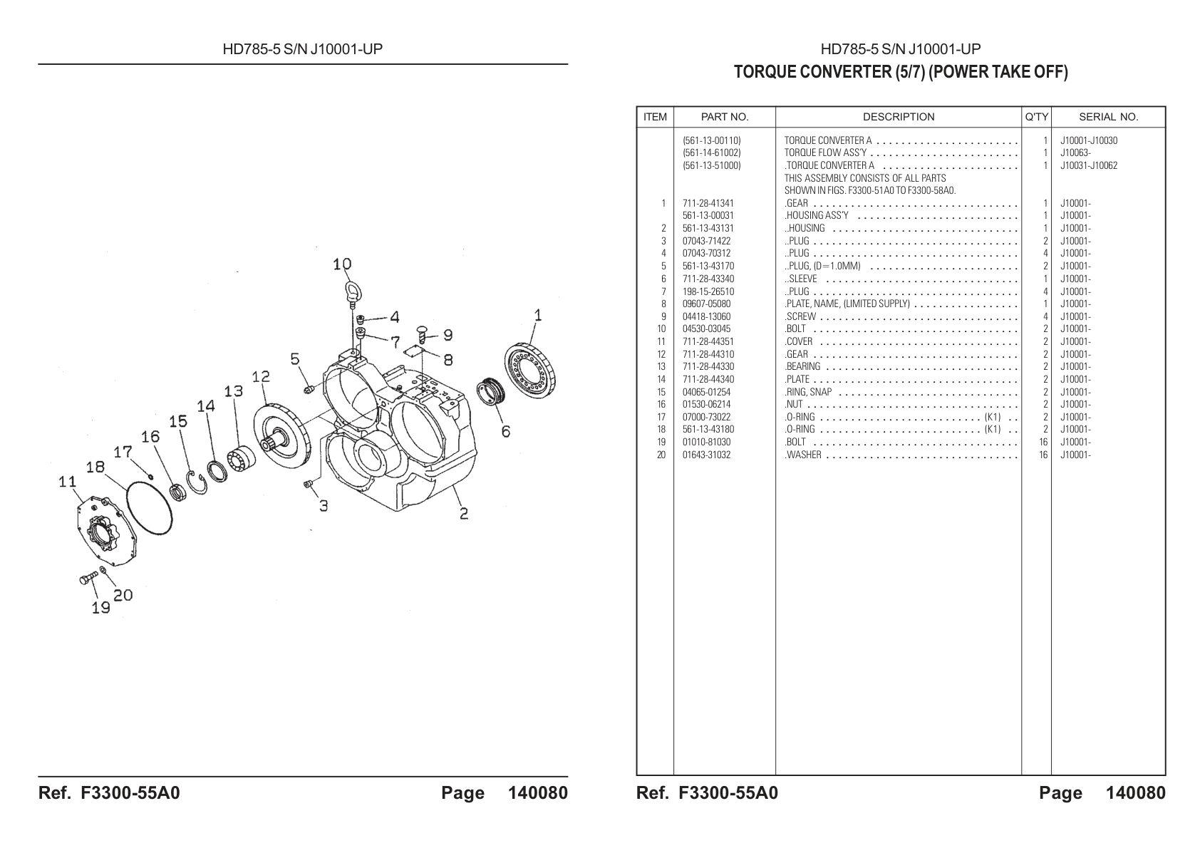 OEM exploded diagram and parts table — Plug