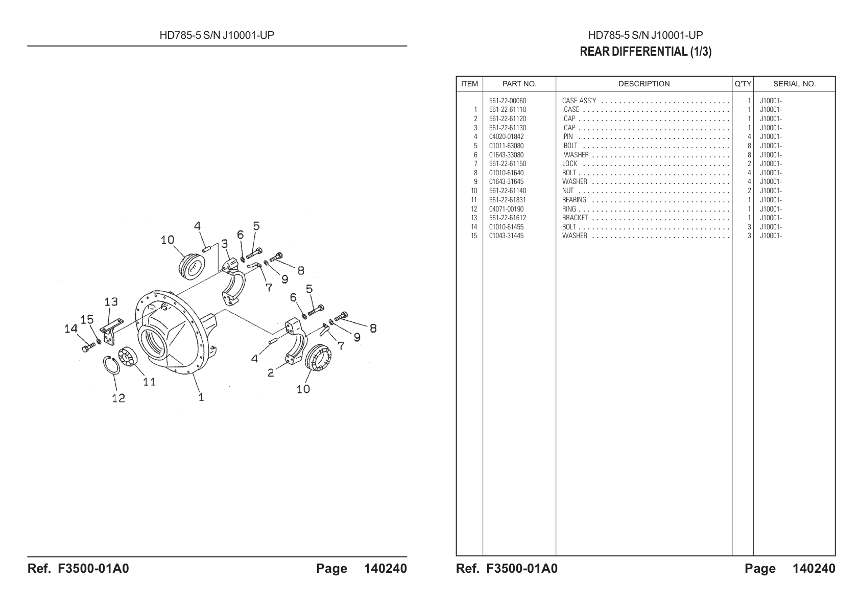 OEM exploded diagram and parts table — Bracket