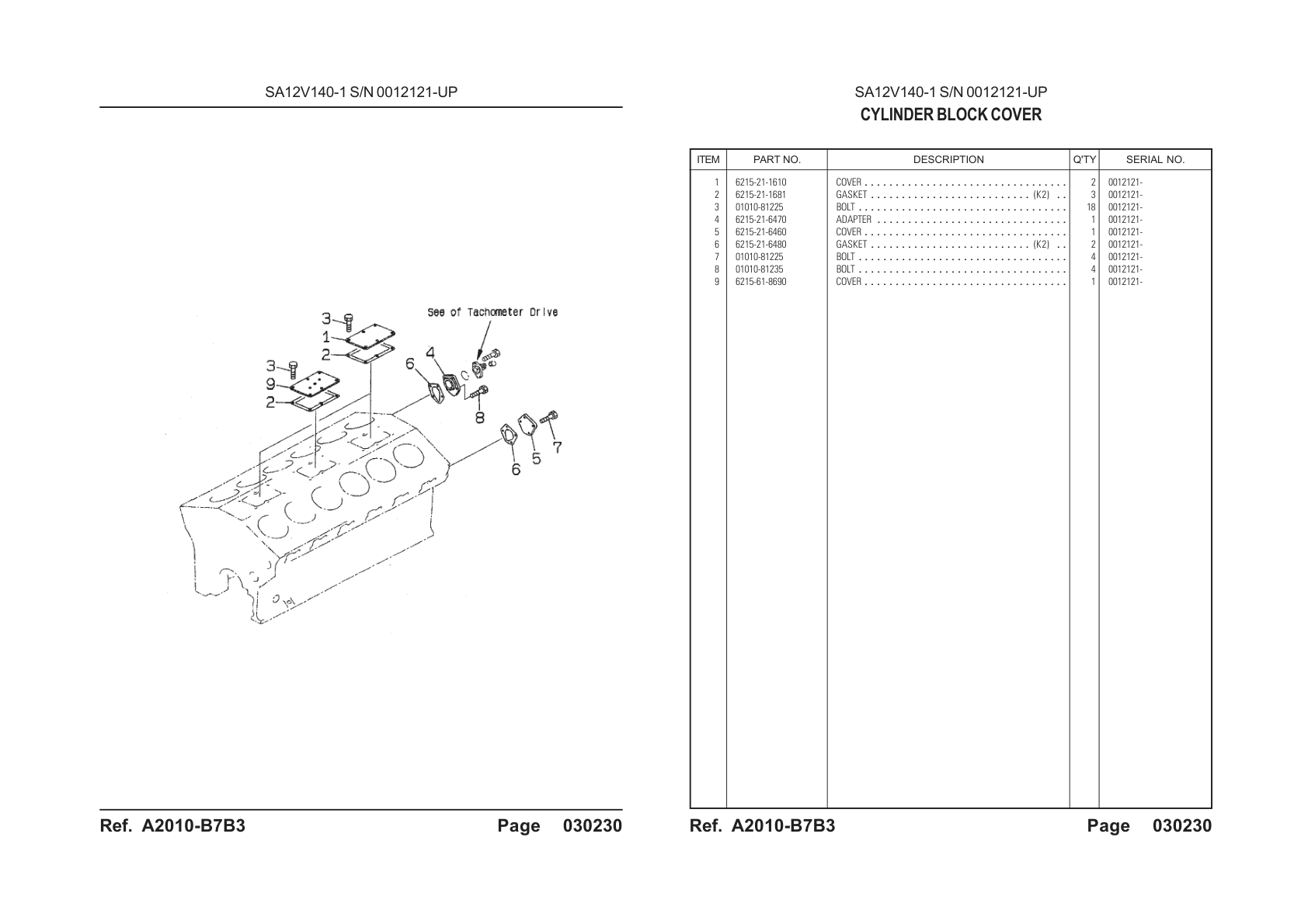 OEM exploded diagram and parts table — Bolt