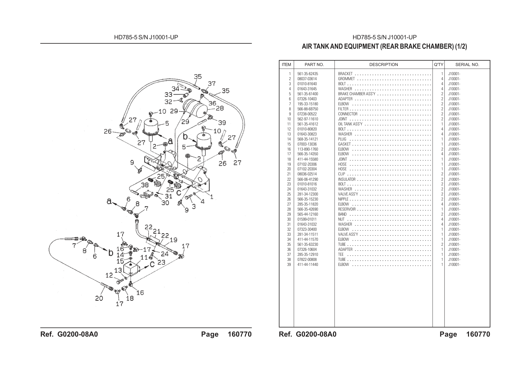 OEM exploded diagram and parts table — Elbow