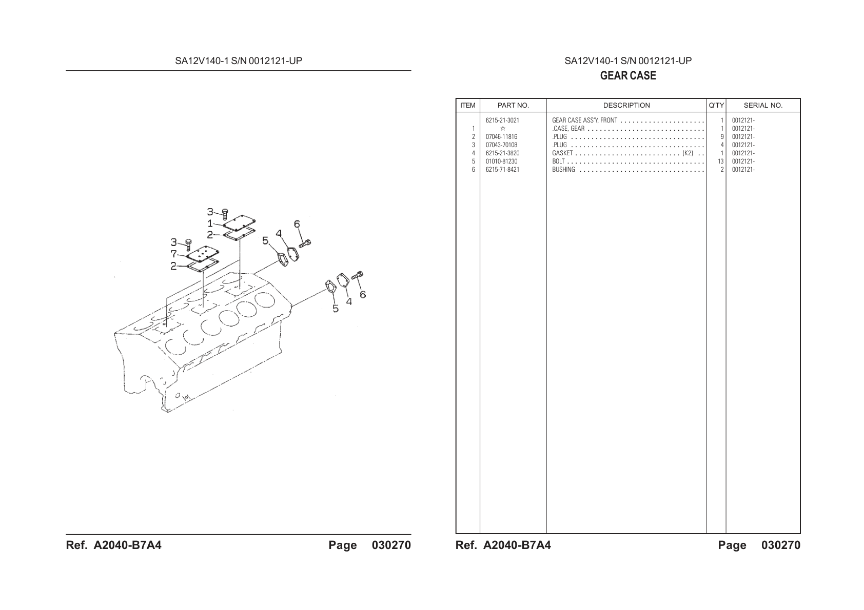 OEM exploded diagram and parts table — Bushing