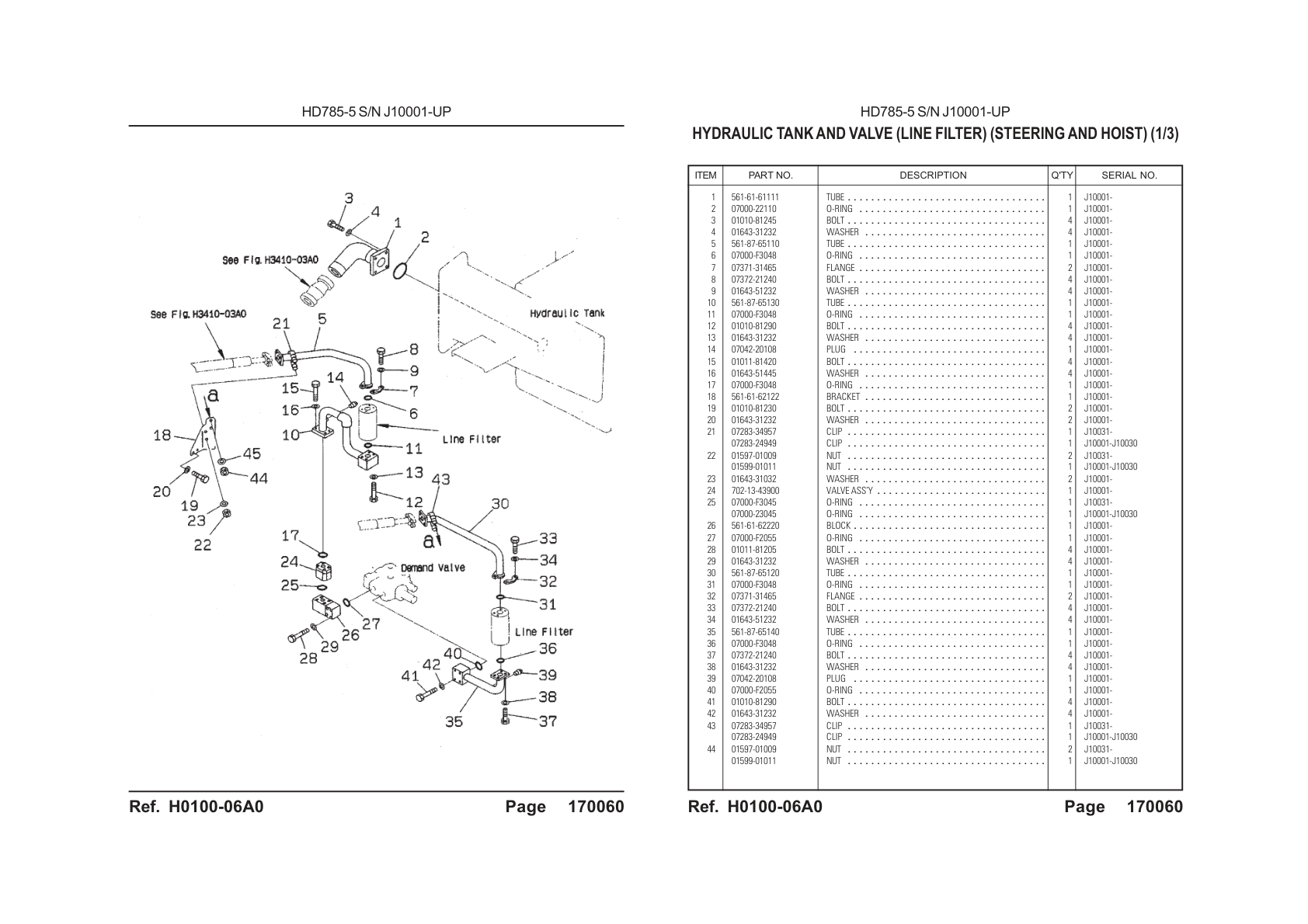 OEM exploded diagram and parts table — Bolt