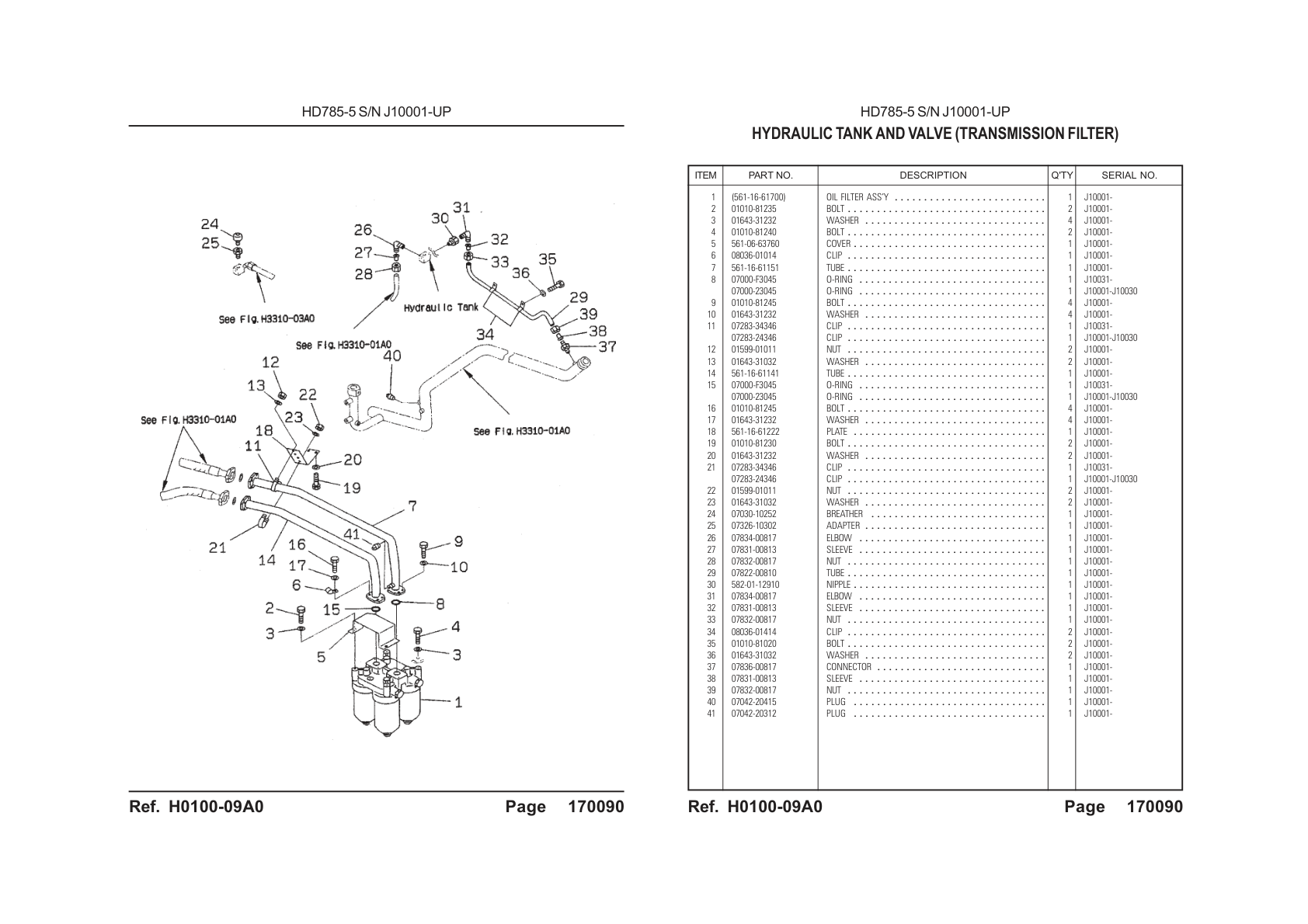 OEM exploded diagram and parts table — Clip