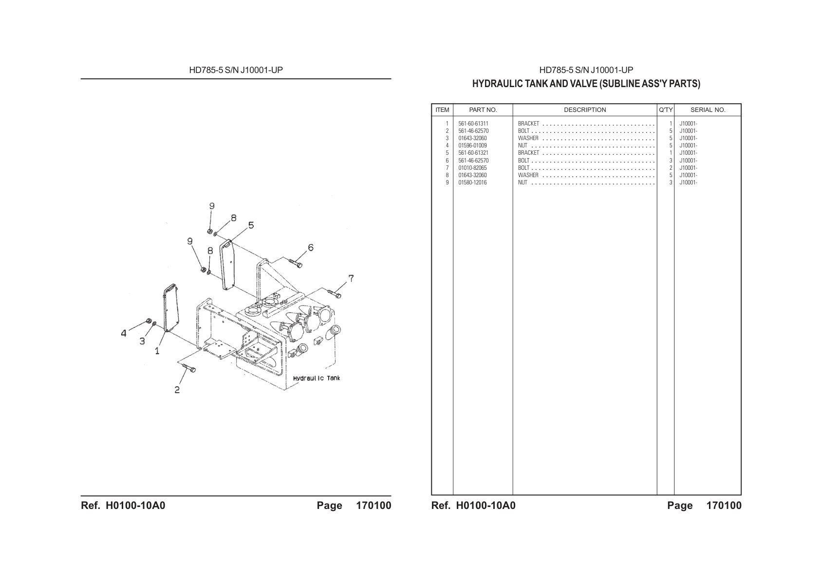 Bolt 01010-82065 for Komatsu HD785-5 Rigid Dump Truck
