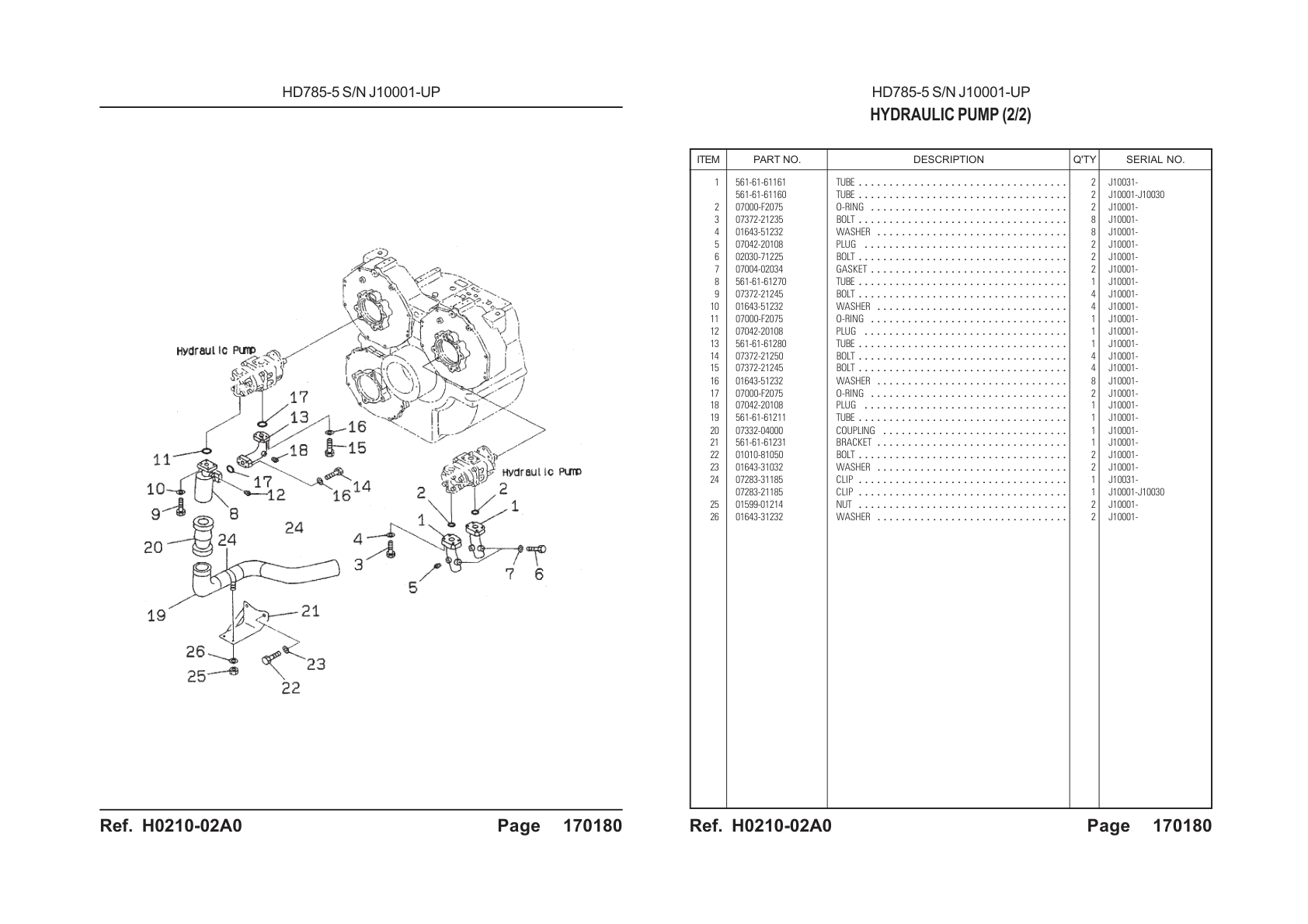 OEM exploded diagram and parts table — Bolt