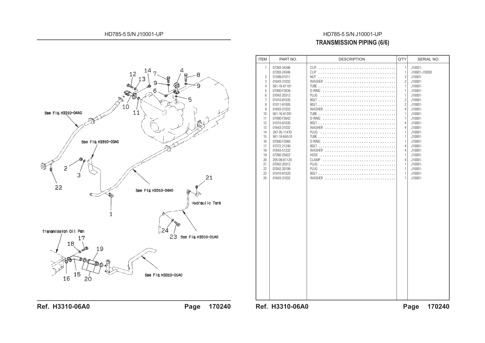 OEM exploded diagram and parts table — Bolt