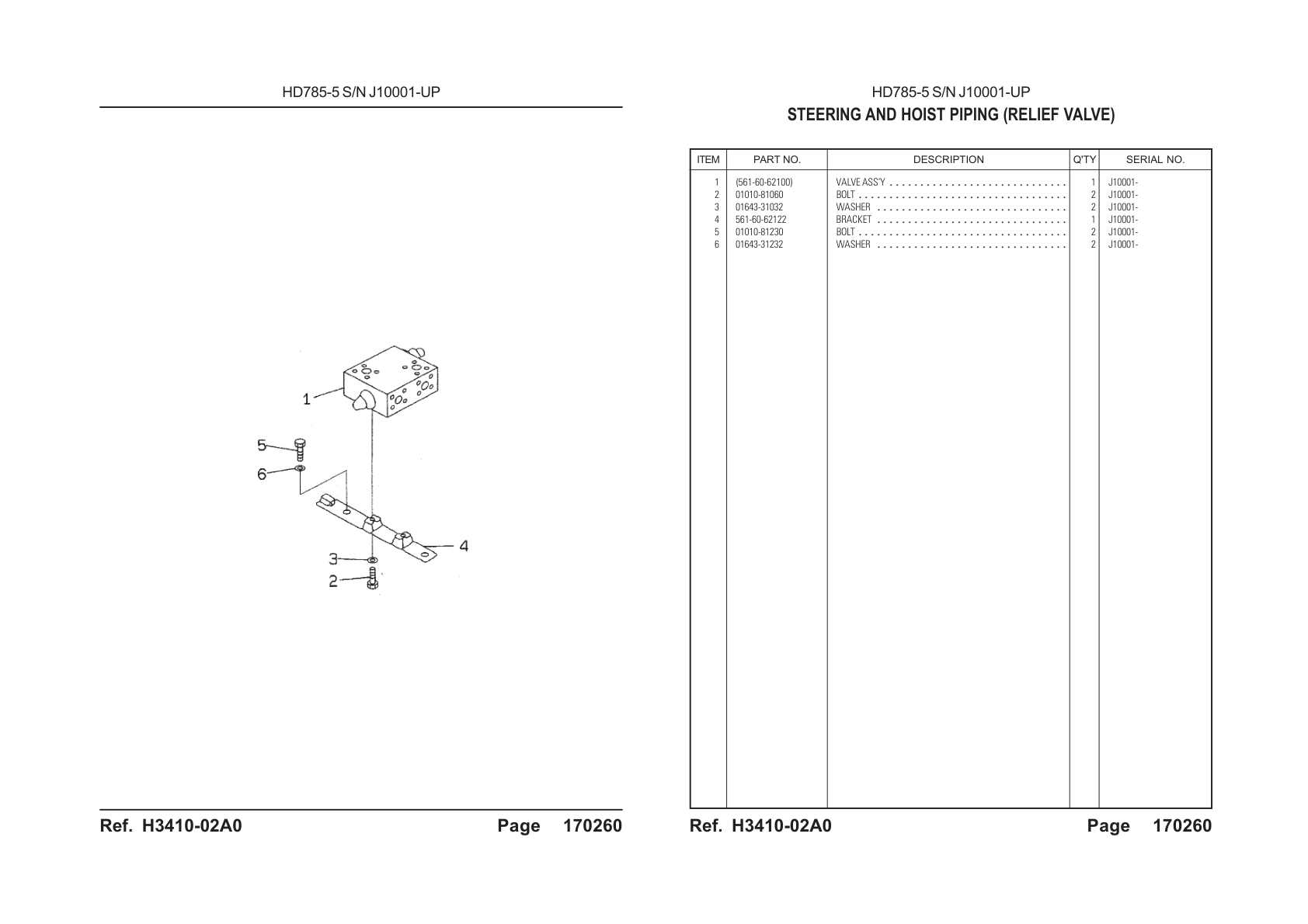 OEM exploded diagram and parts table — Bracket
