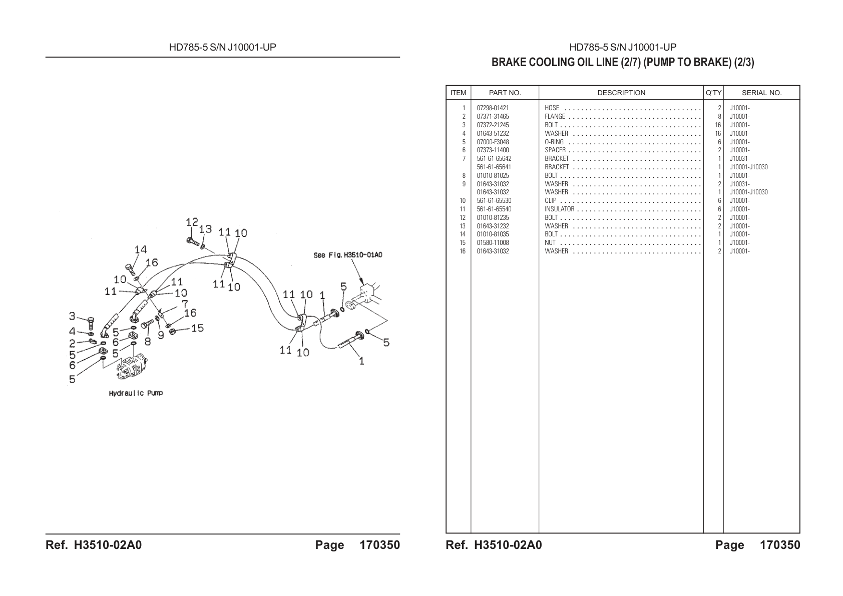 OEM exploded diagram and parts table — Bracket