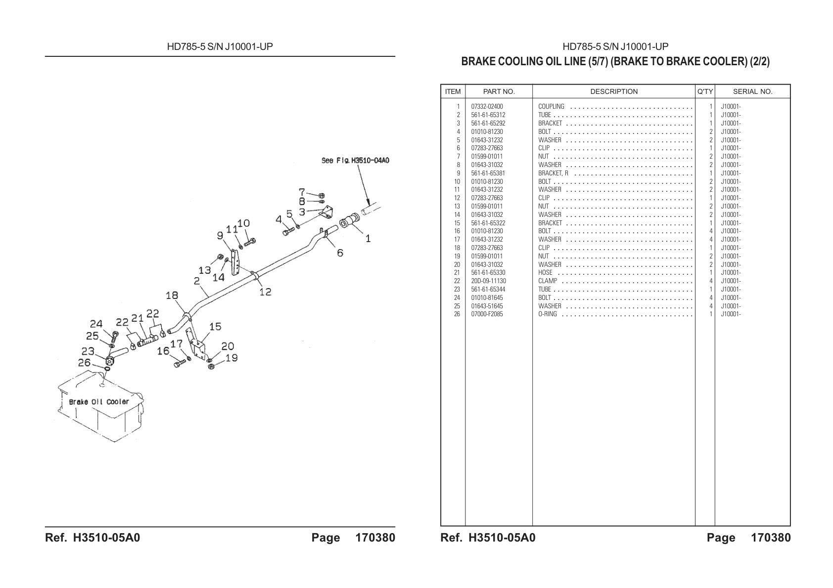Washer 01643-51645 for Komatsu HD785-5 Rigid Dump Truck