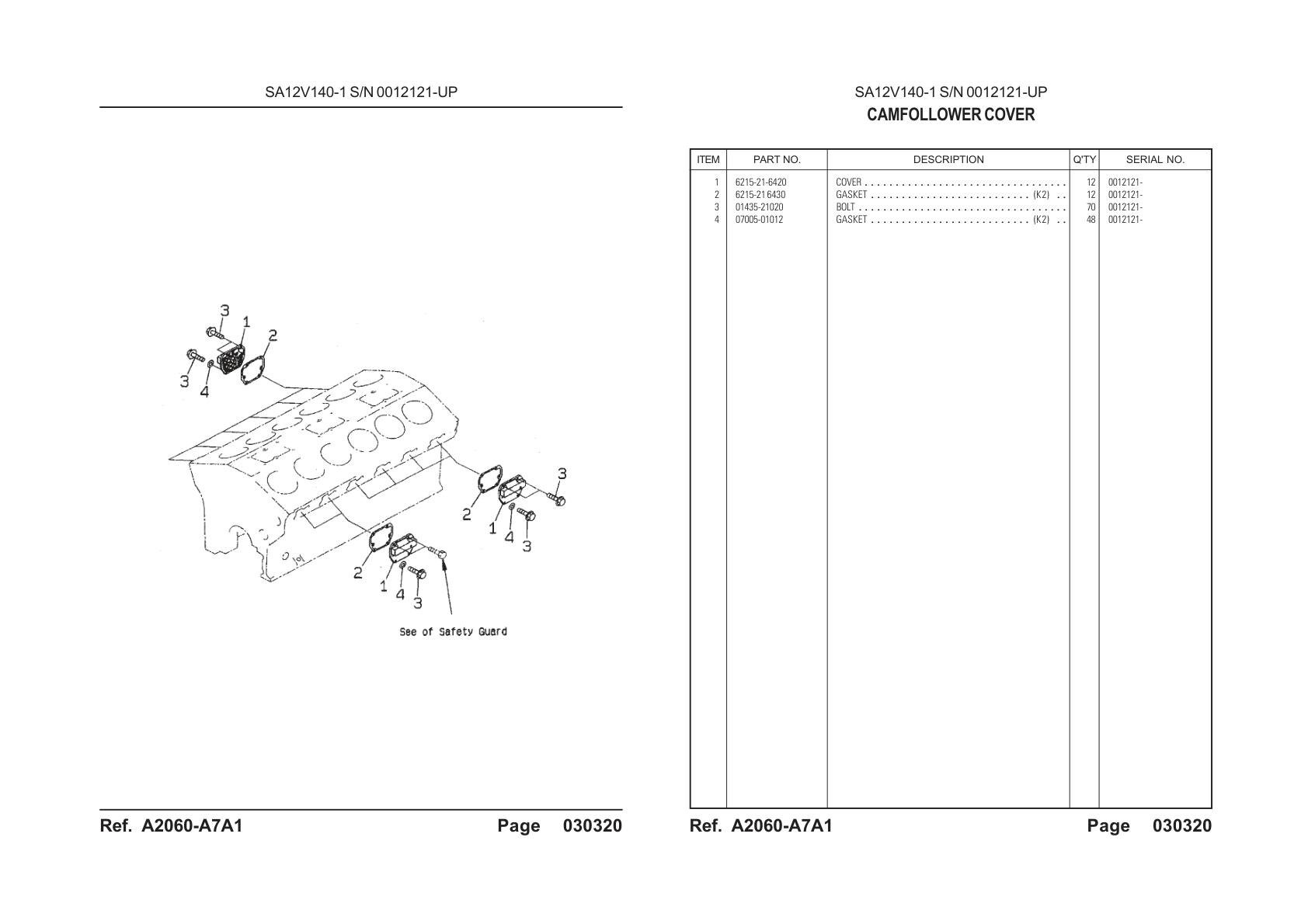 OEM exploded diagram and parts table — Gasket