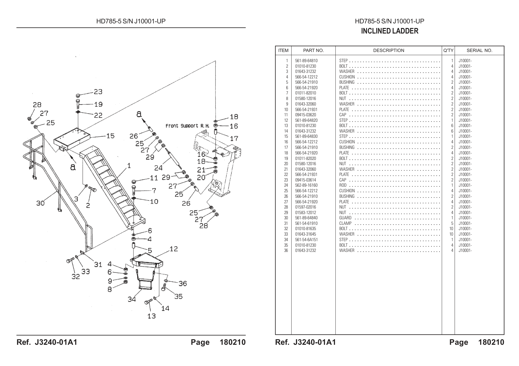 OEM exploded diagram and parts table — Cap