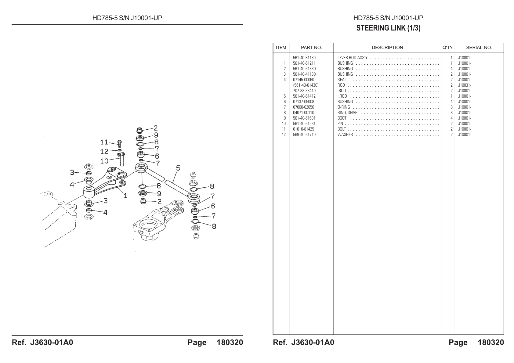 Bolt 01010-81425 for Komatsu HD785-5 Rigid Dump Truck