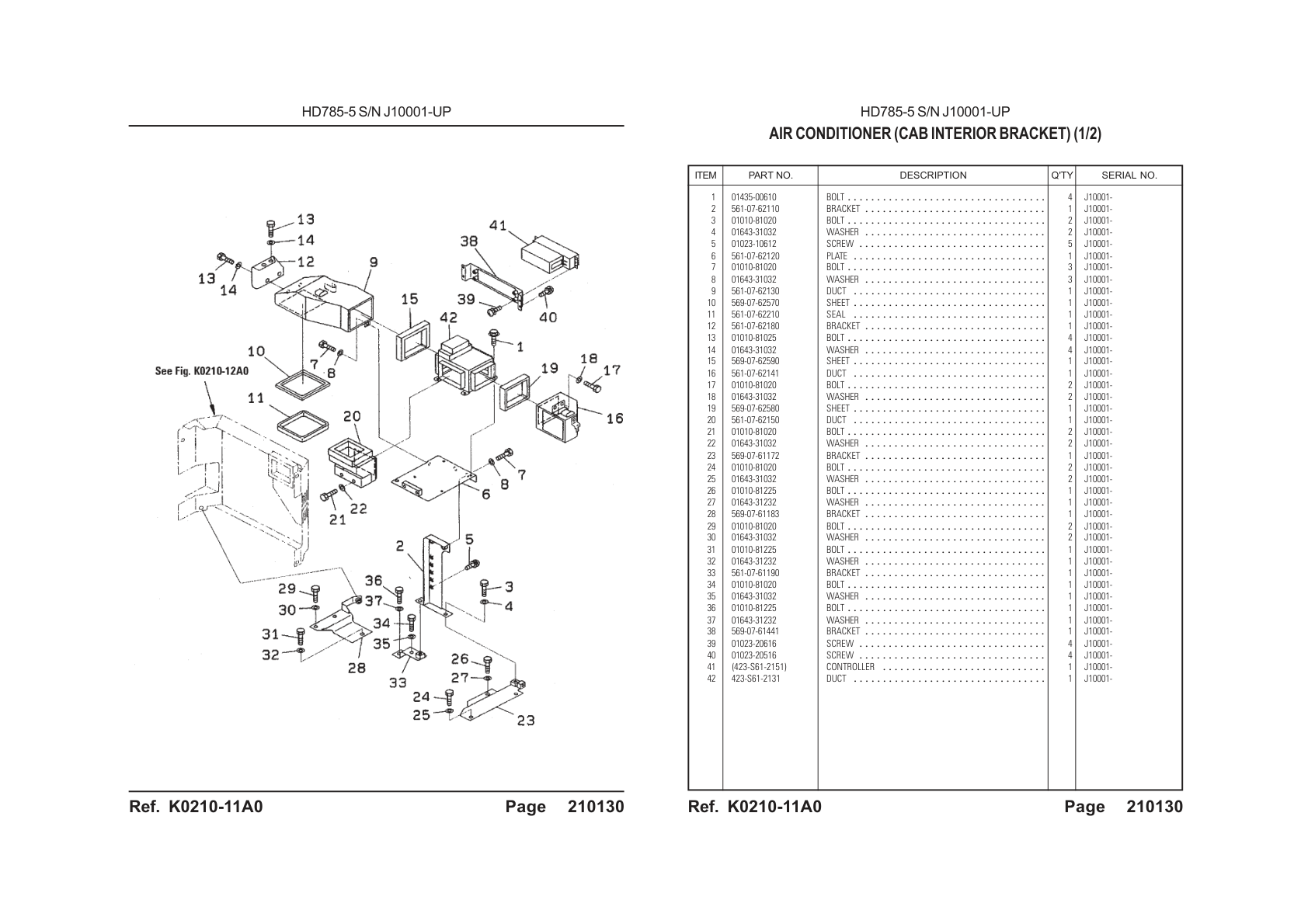 Bracket 561-07-62110 for Komatsu HD785-5 Rigid Dump Truck