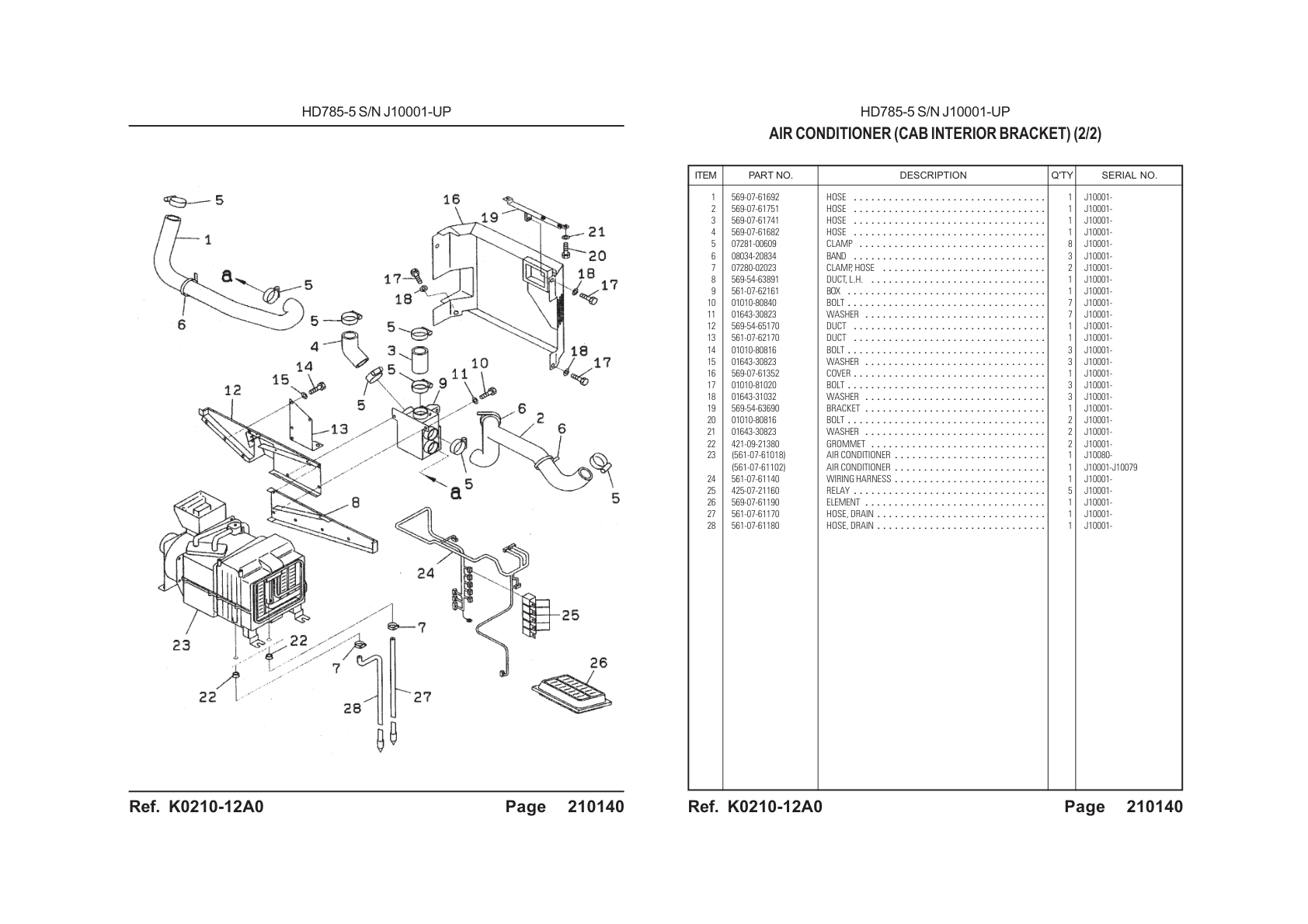 OEM exploded diagram and parts table — Element