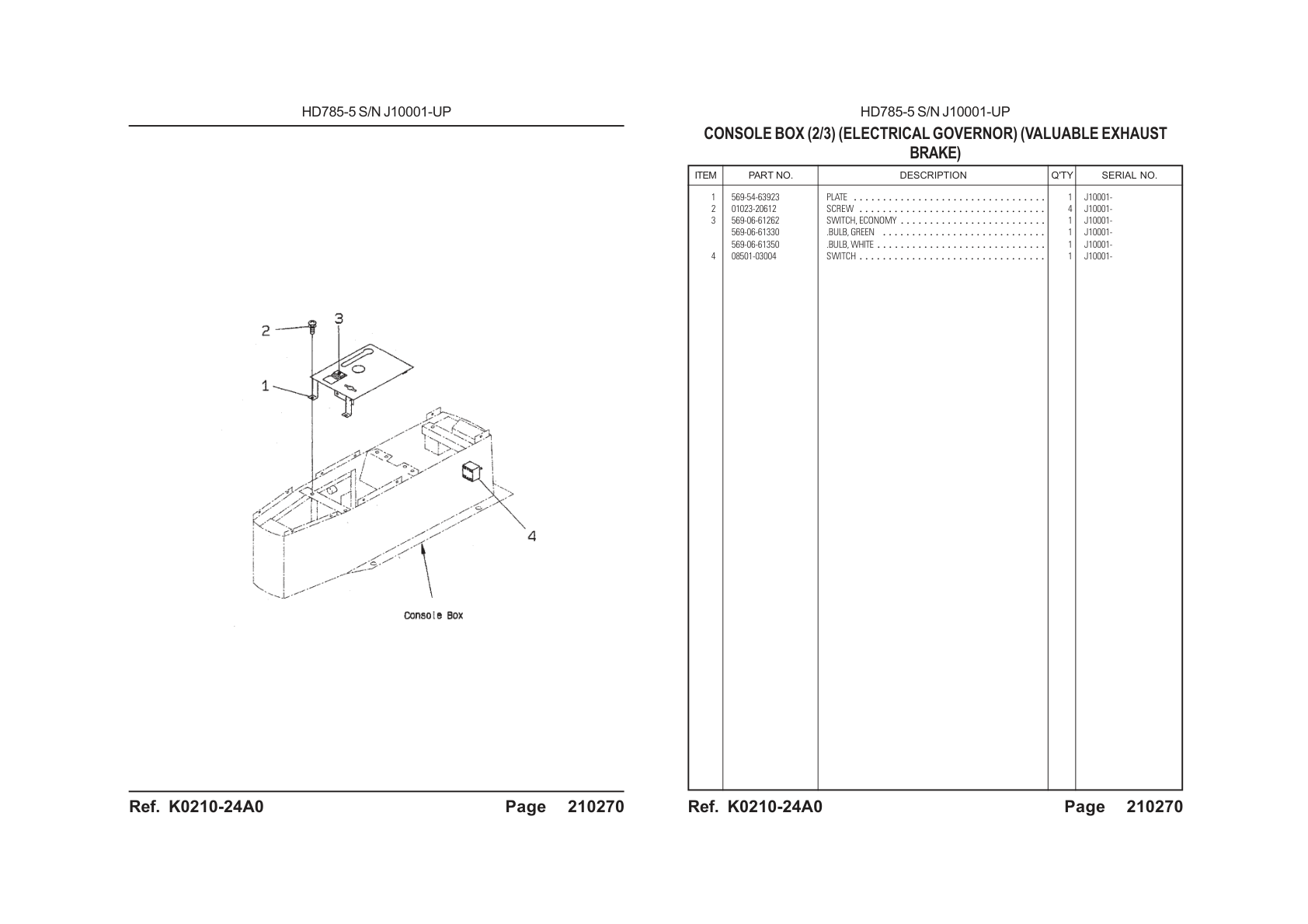 OEM exploded diagram and parts table — White Bulb
