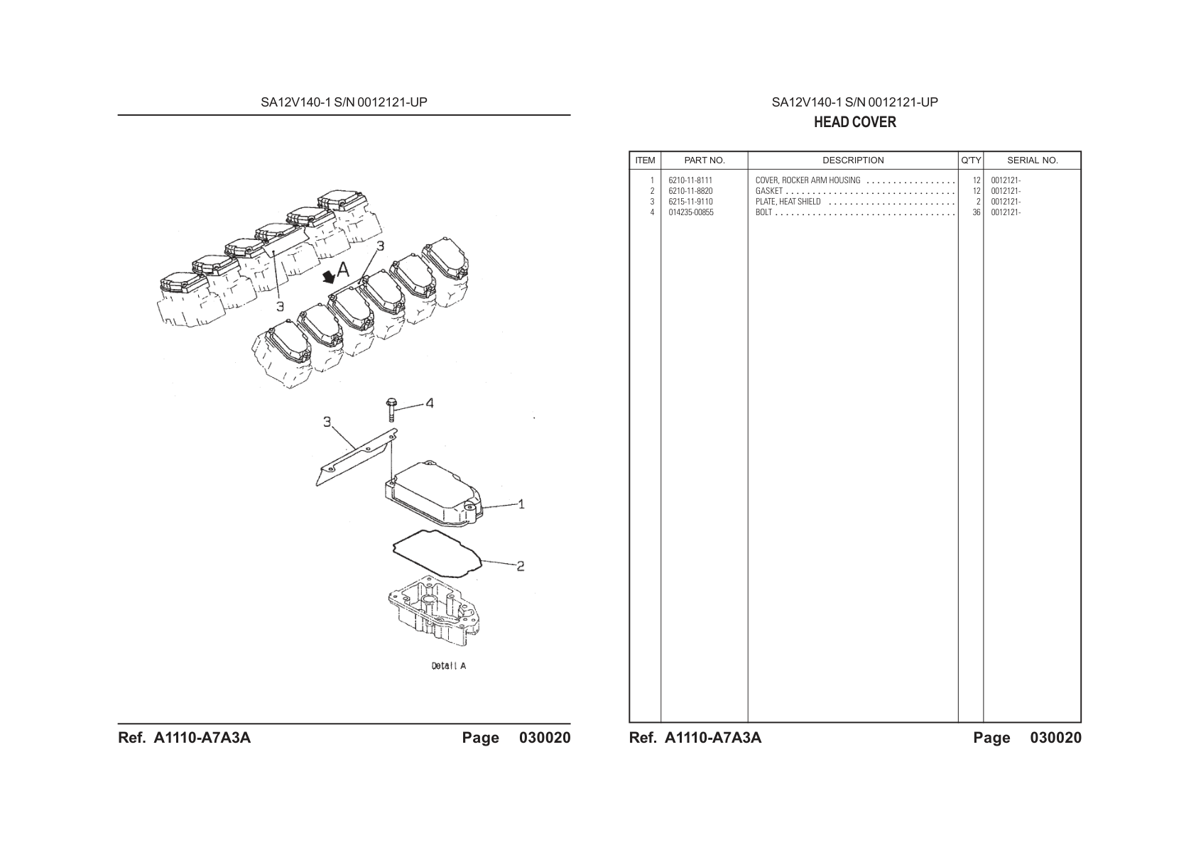 OEM exploded diagram and parts table — Gasket