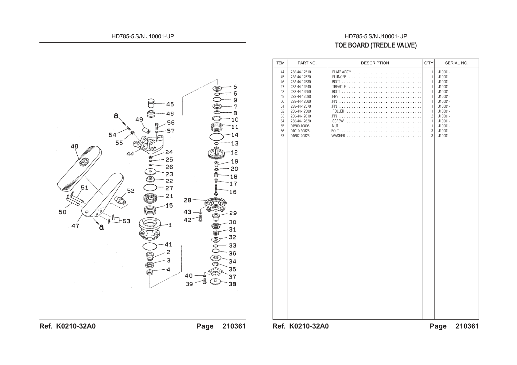 Plate Assembly 238-44-12510 for Komatsu HD785-5 Rigid Dump Truck
