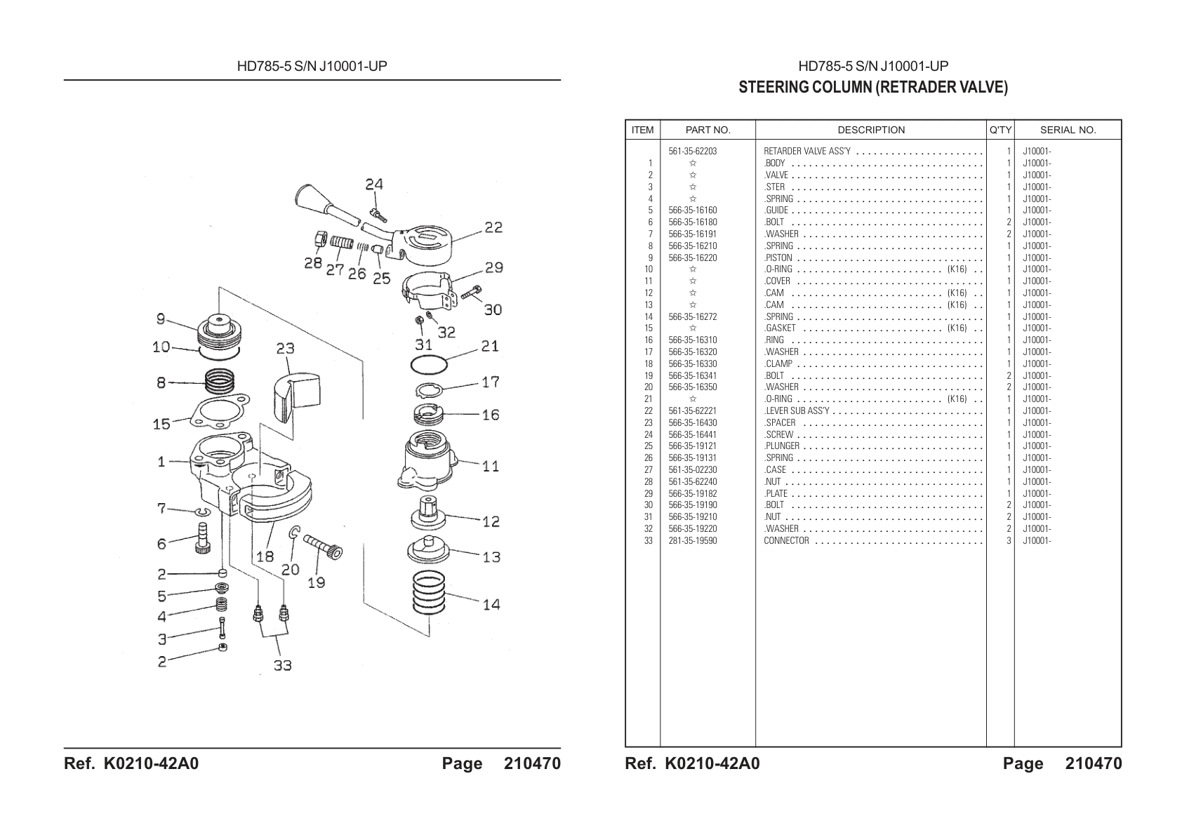 Washer 566-35-16320 for Komatsu HD785-5 Rigid Dump Truck