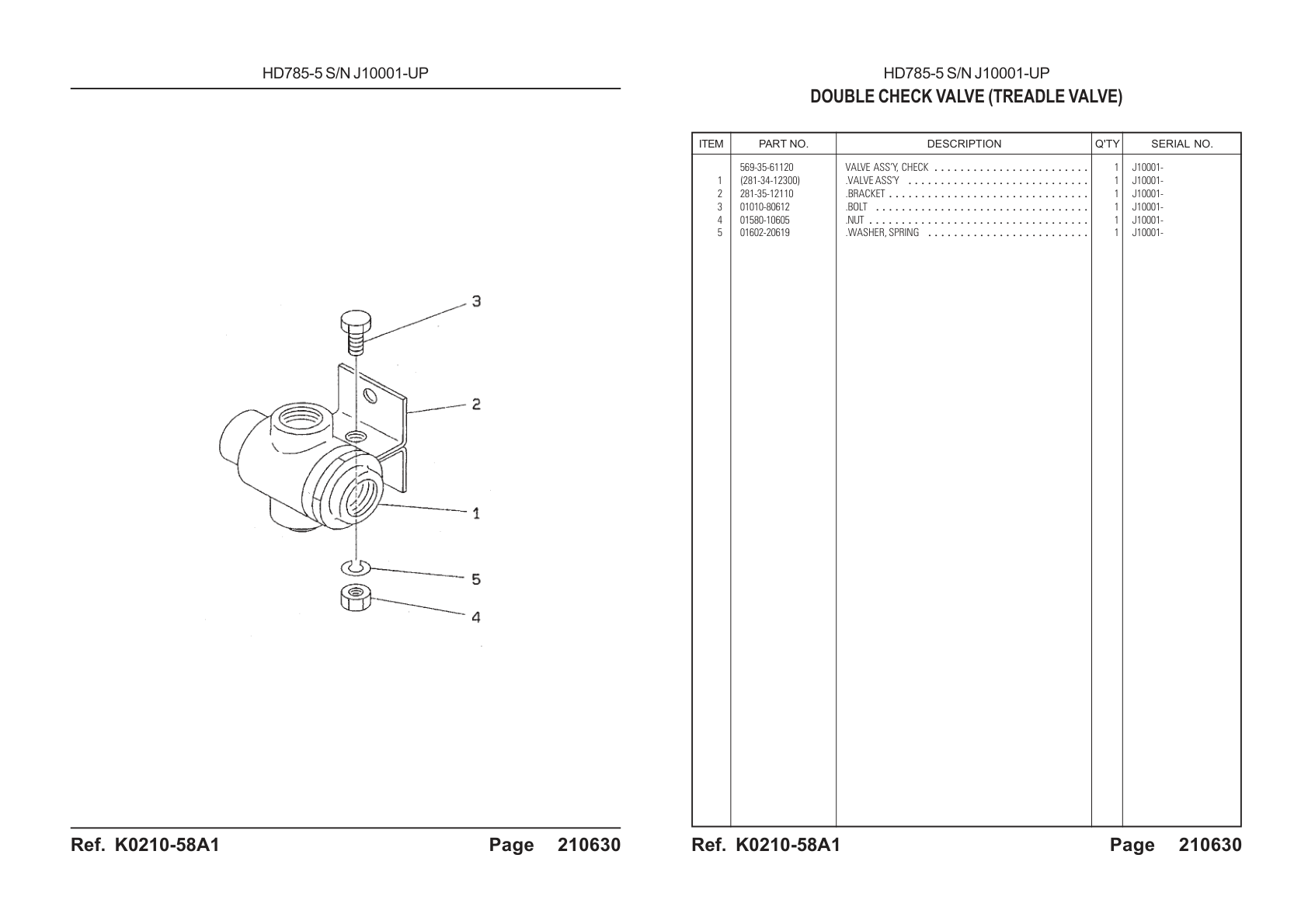 OEM exploded diagram and parts table — Bracket