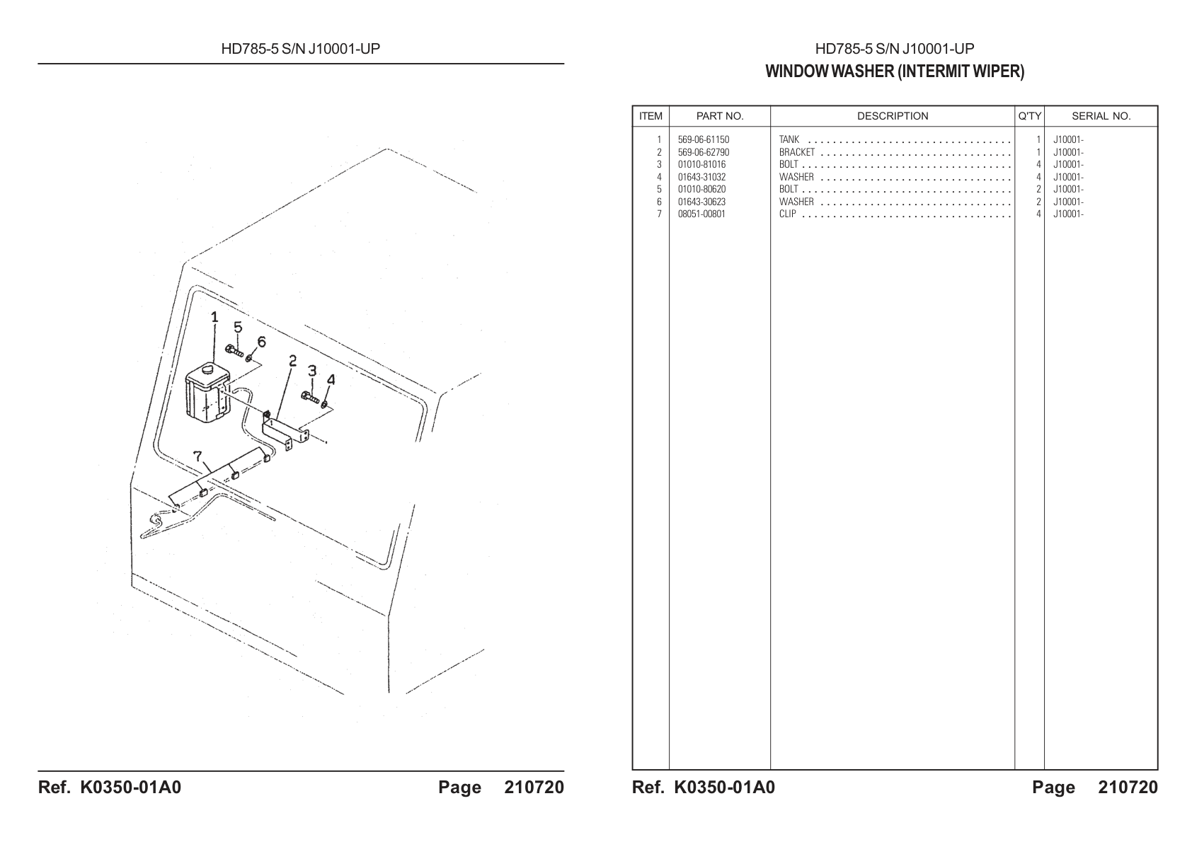 OEM exploded diagram and parts table — Bracket